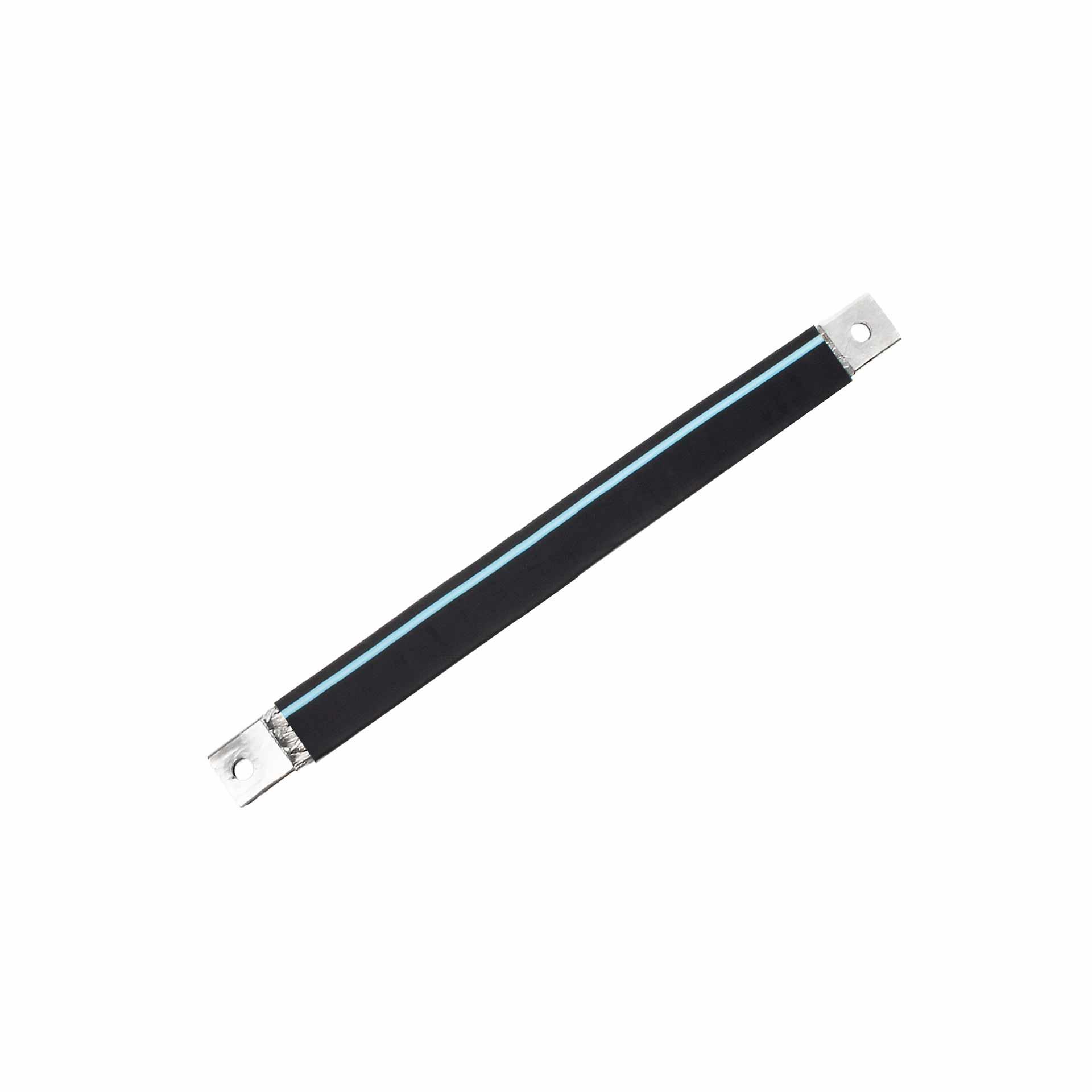 Insulated connection lug made of tinned copper braid L:730mm 240mm2, 630A, 2x M12, halogen-free
