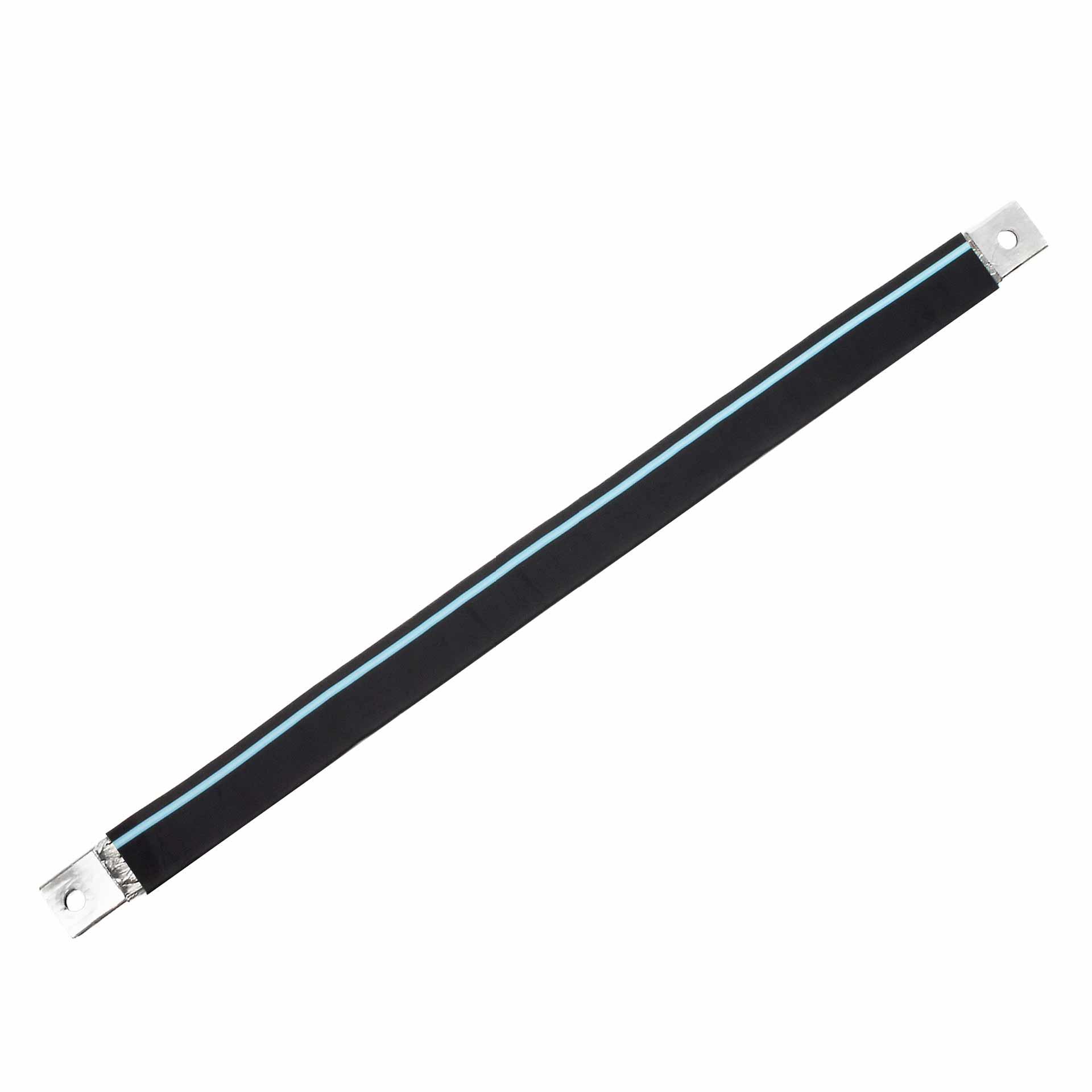 Isolierte Anschlusslasche aus Kupfergeflecht verzinnt "L:1230mm" 240mm², 630A, M10 & M12, Halogenfre