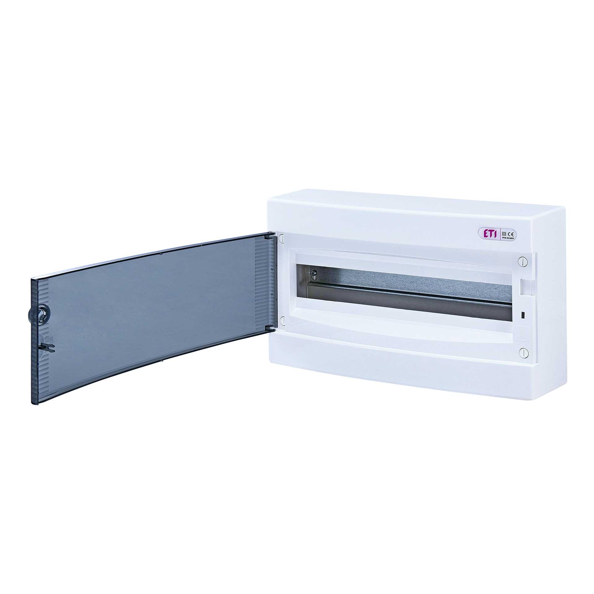 Distributore esterno con porta trasparente "ECT-18-PT", IP40, 1x18 moduli (18M)