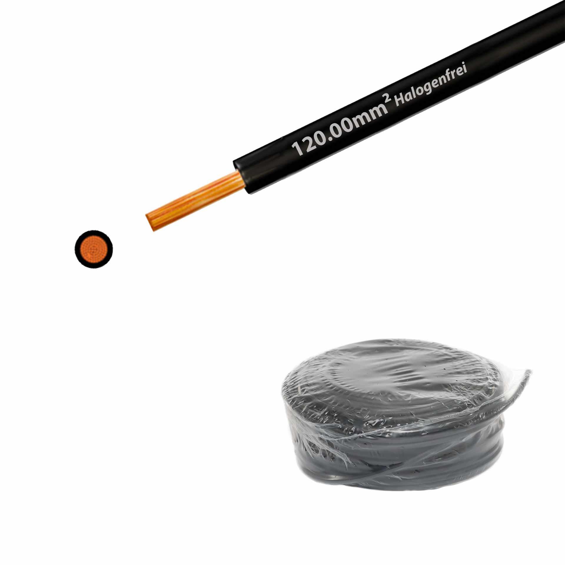 Cavo a trefoli senza alogeni 90° C , 750V, 120,00mm2, nero (RAL 9005), su anello