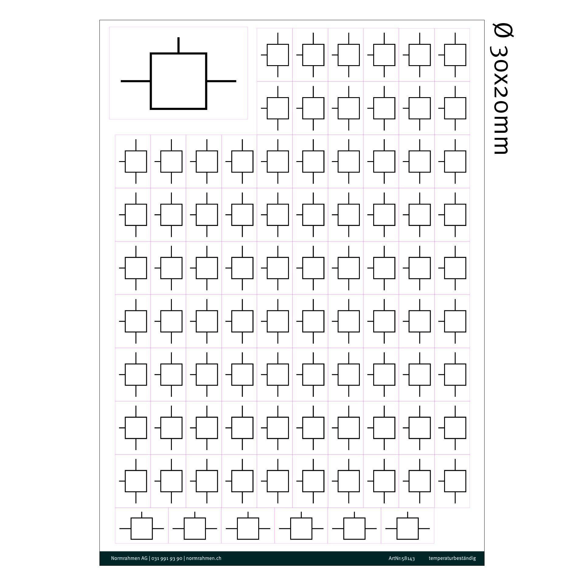 Terminal block designation 30x20mm,PU 72 pcs. A4 sheet