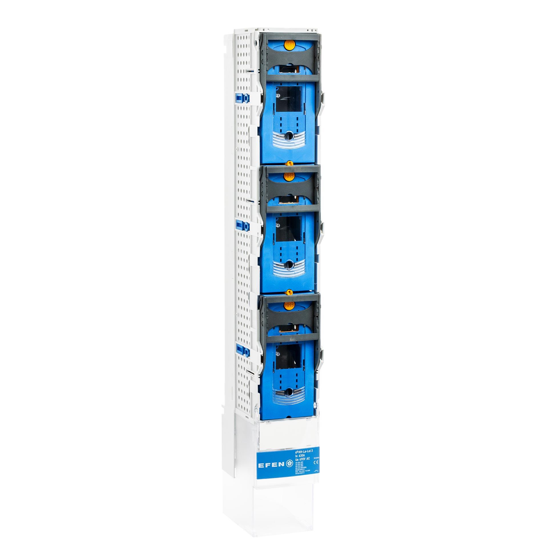 Sezionatori con fusibili NH taglia 3, 3P, 185 mm, M12, (commutabile a 1 polo) 630A, maniglie retrattili, U6