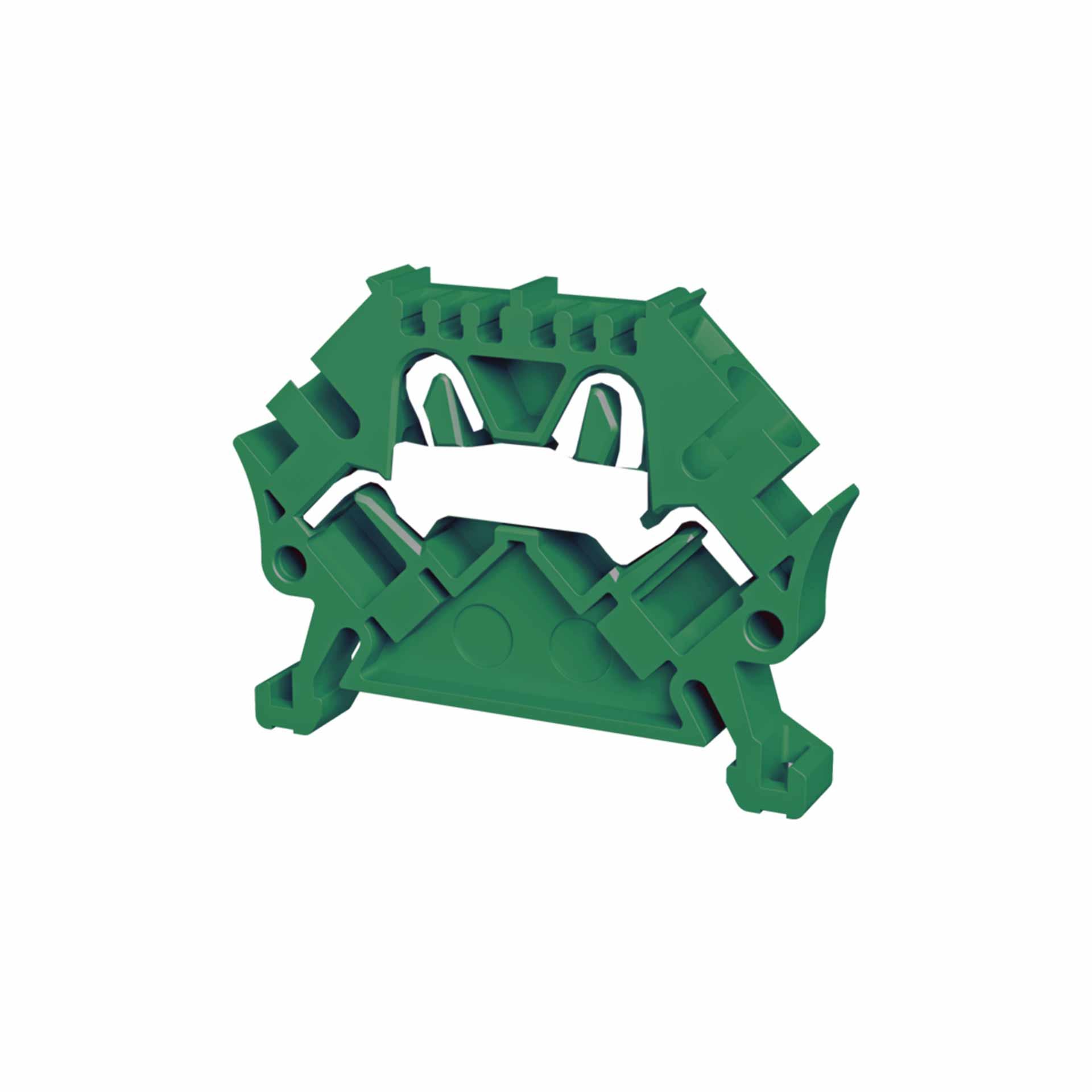 Terminale a molla 45° 4 mm², 2 conduttori, verde Terminale a molla 45° 4 mm², 2 conduttori, verde