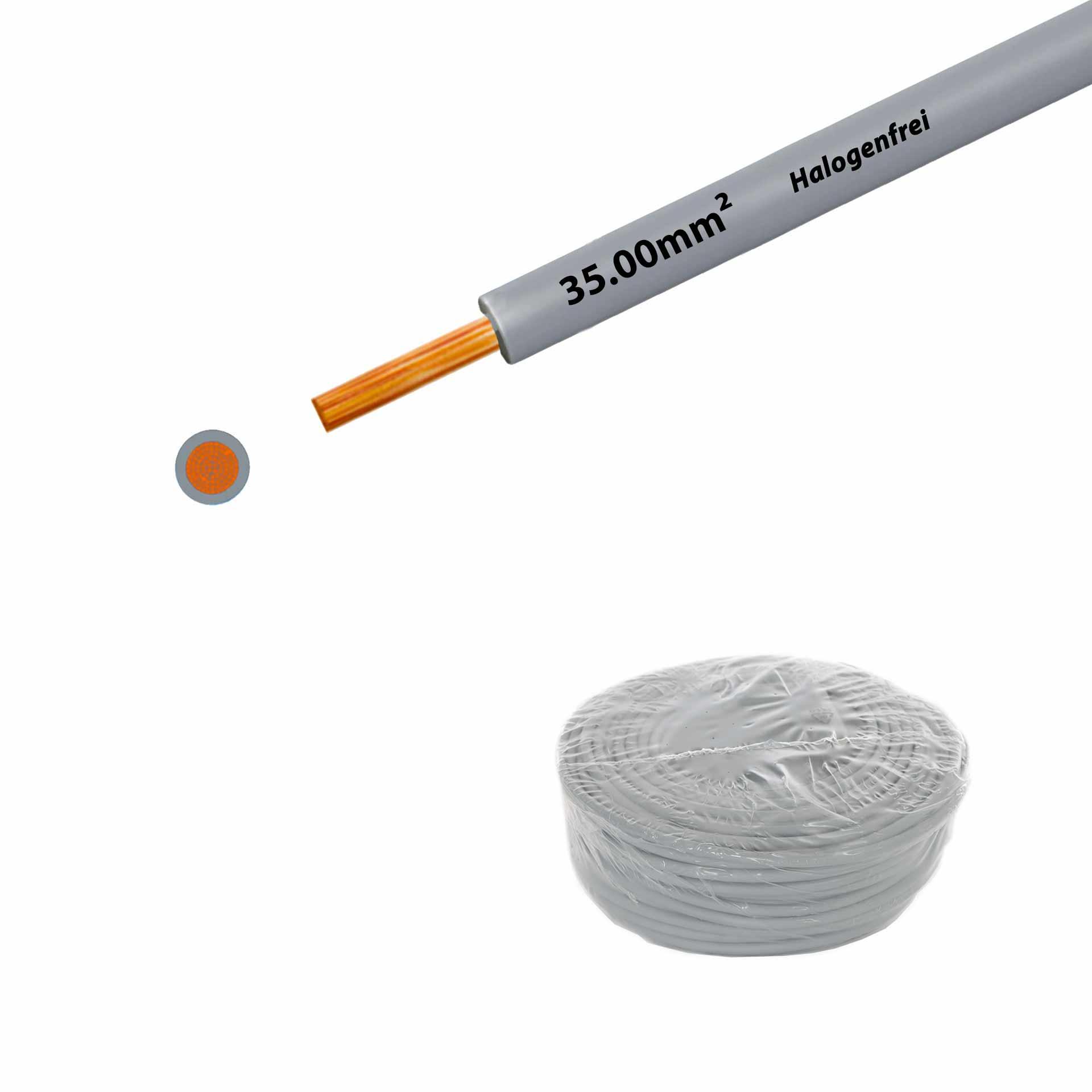 Cavo a trefoli senza alogeni 90° C , 750V, 35,00mm2, grigio (RAL 7001), su anello