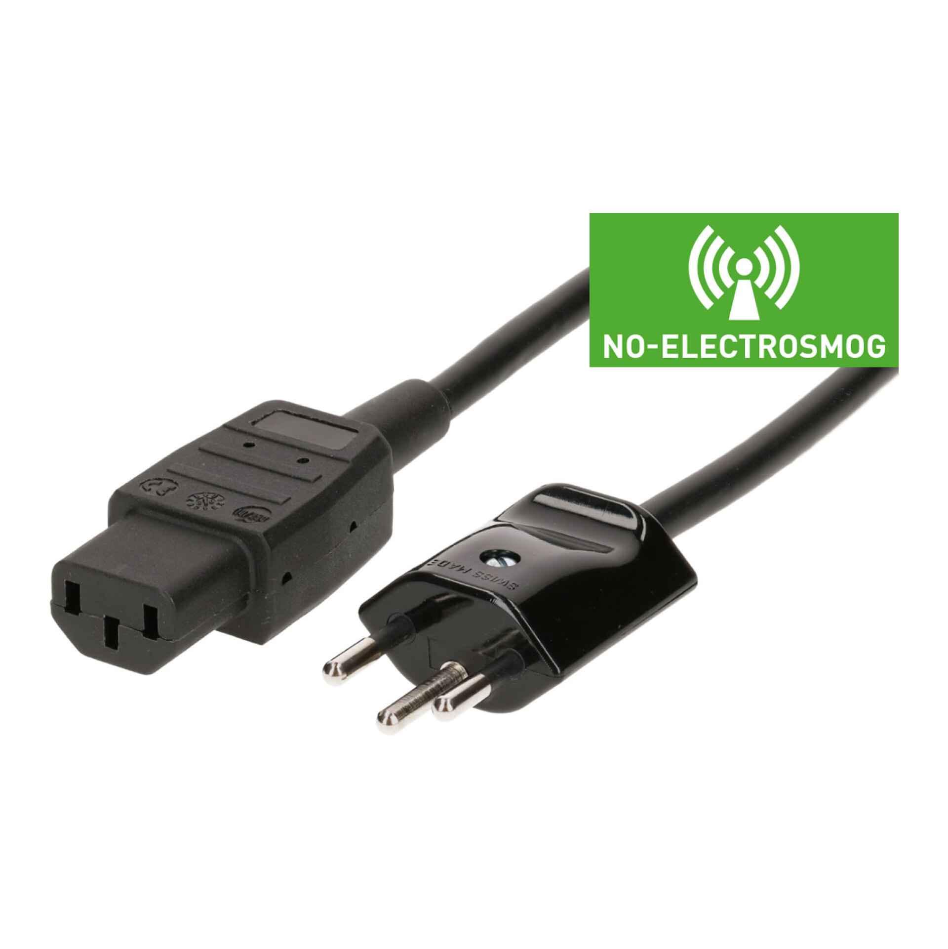 Apparatekabel 3G1.0 2m schwarz geschirmt T12/C13 Apparatekabel 3G1.0 2m schwarz geschirmt T12/C13