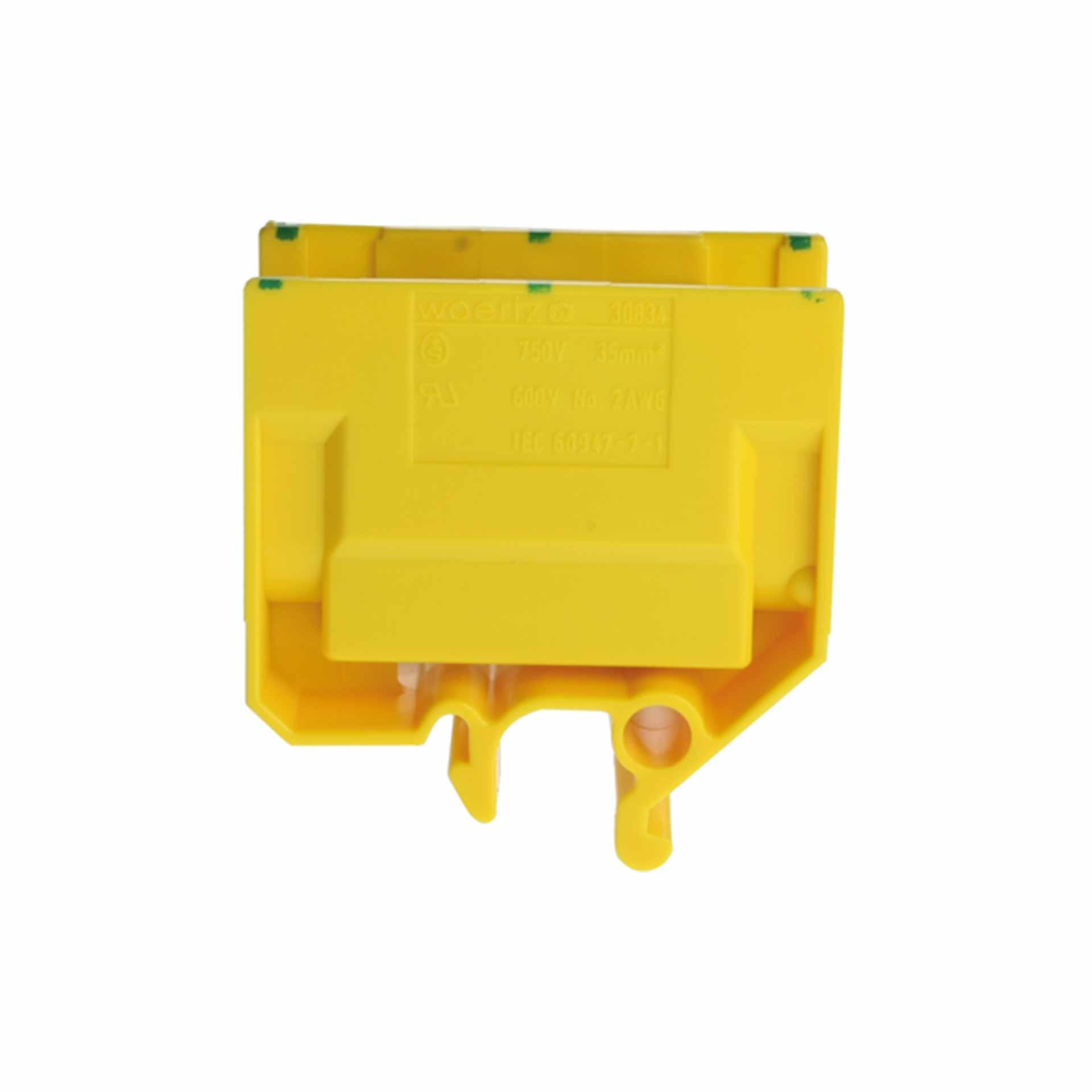 Terminale di derivazione DIN32 35mm², 2 conduttori, verde-giallo Terminale di derivazione DIN32 35mm², 2 conduttori, verde-giallo