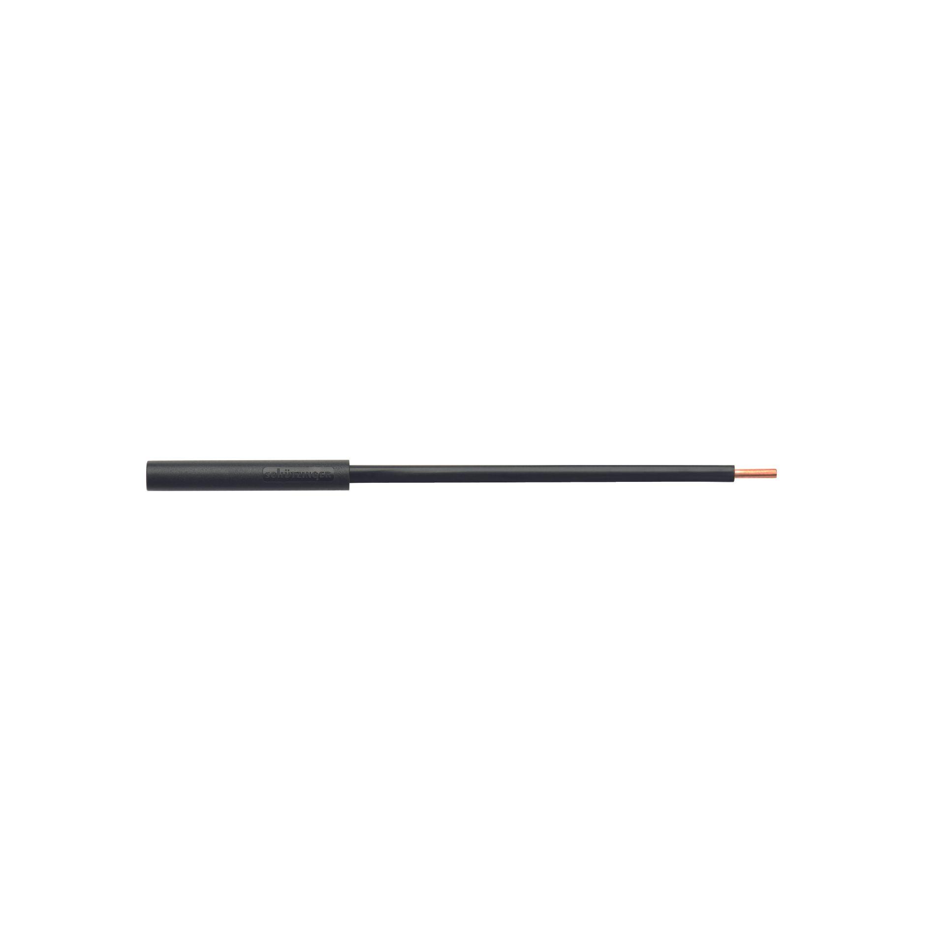 Laborbuchse mit isoliertem Rundleiter, Steckanschluss ø 4mm, 130mm, schwarz