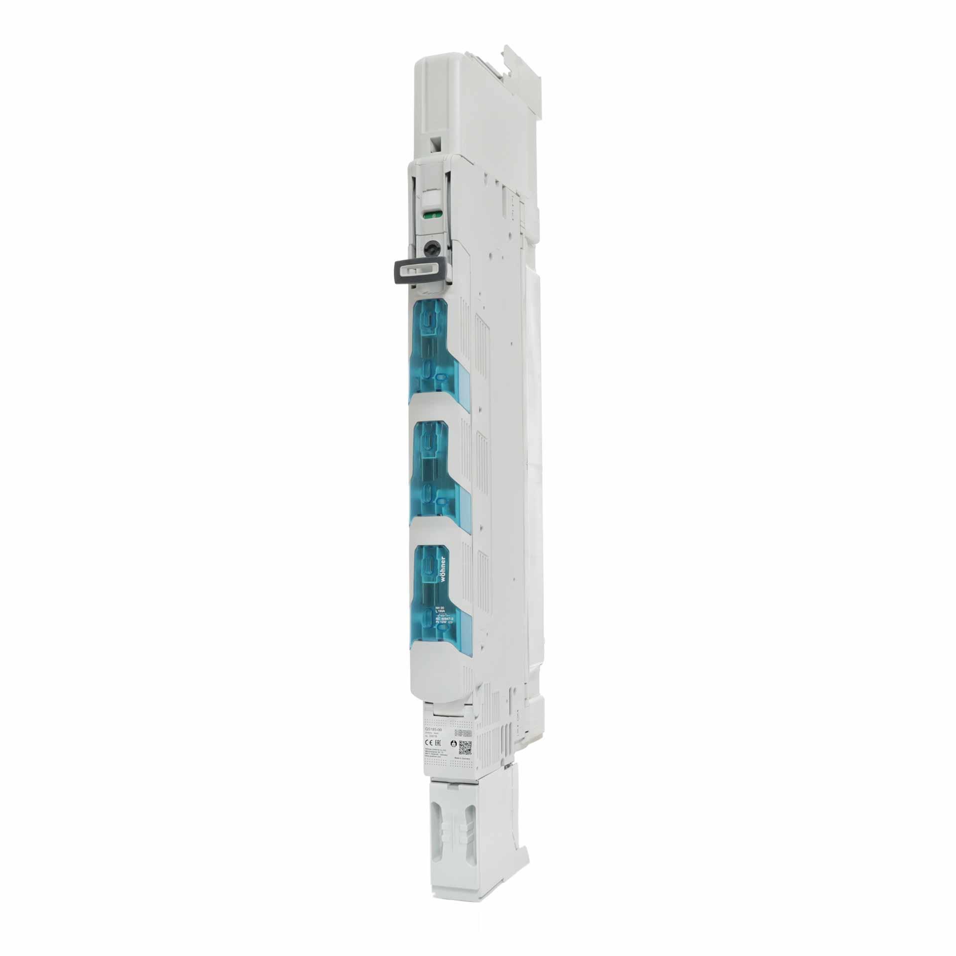 Réglette sectionneur de fusible QS NH Taille 00, 185mm, Départ en bas-M8, commutation indépendante Réglette sectionneur de fusible QS NH Taille 00, 185mm, Départ en bas-M8, commutation indépendante