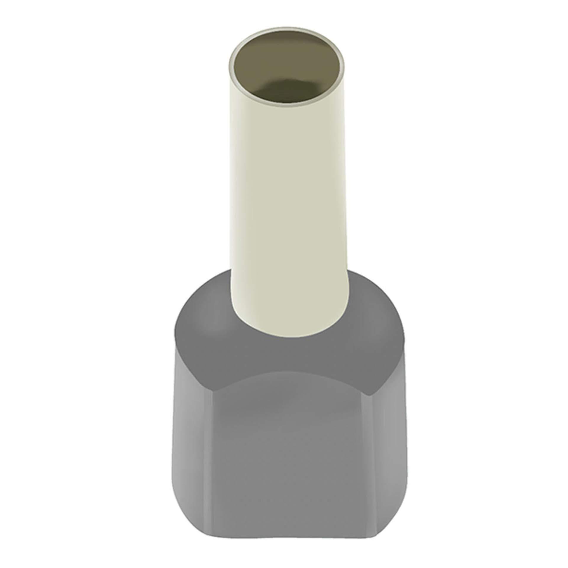Twin Aderendhülsen (TE) grau / 2.5mm² / 13mm, VPE 250 Stk. Twin Aderendhülsen (TE) grau / 2.5mm² / 13mm, VPE 250 Stk.