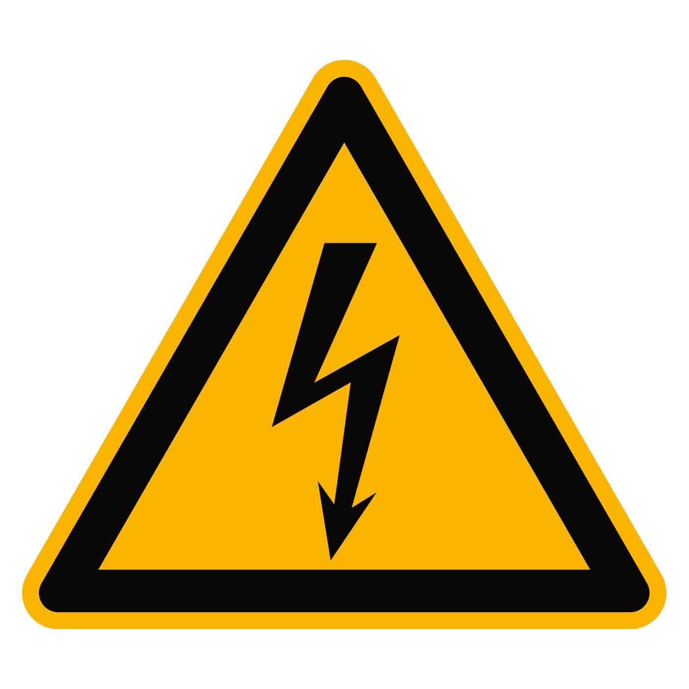 Warning sticker Blitz large 126x111mm, PU 10 pcs.