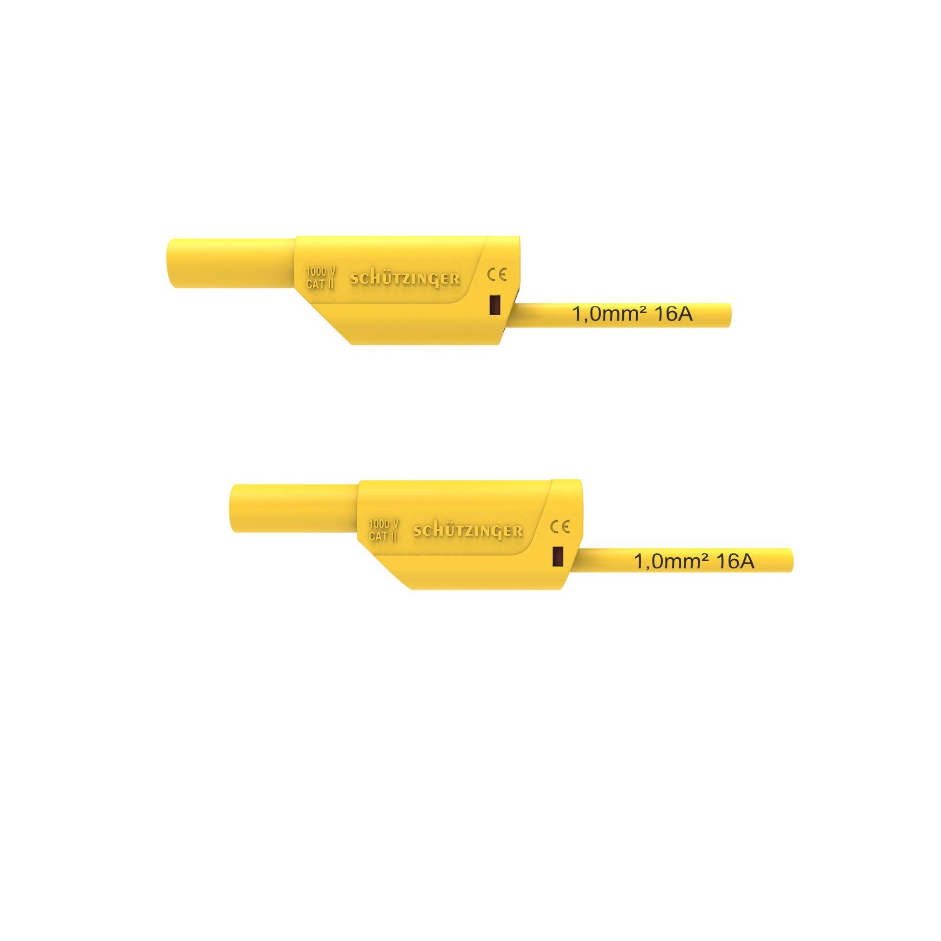 Cavo di collegamento di sicurezza ø 4 mm, 1 mm2, 2000 mm, giallo Cavo di collegamento di sicurezza ø 4 mm, 1 mm2, 2000 mm, giallo