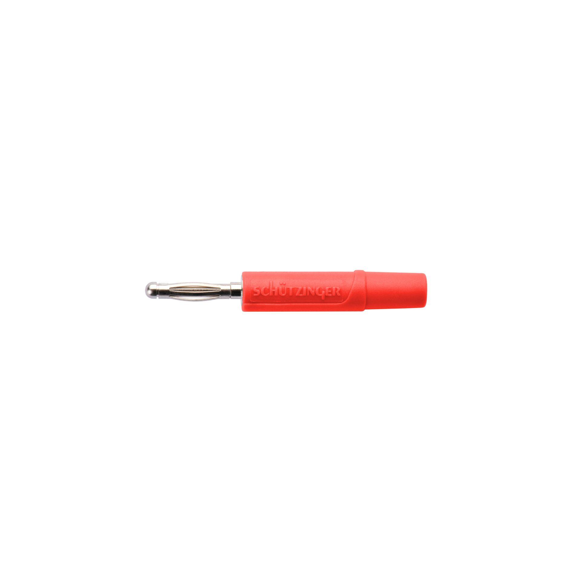 Spina a molla diritta ø 2mm, con connessione a saldare fino a 0,5mm2 rosso Spina a molla diritta ø 2mm, con connessione a saldare fino a 0,5mm2 rosso