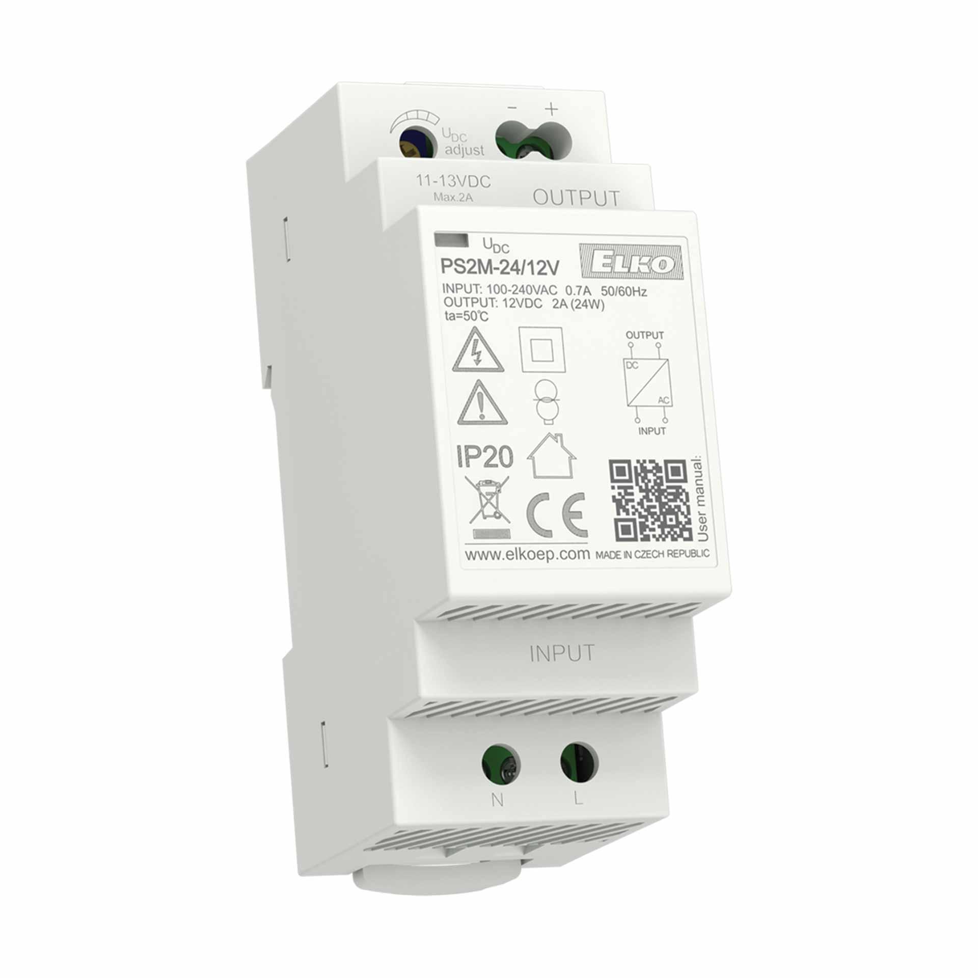Alimentatore stabilizzato PS2M-24/12V DC, 30 W / 50 VA Alimentatore stabilizzato PS2M-24/12V DC, 30 W / 50 VA