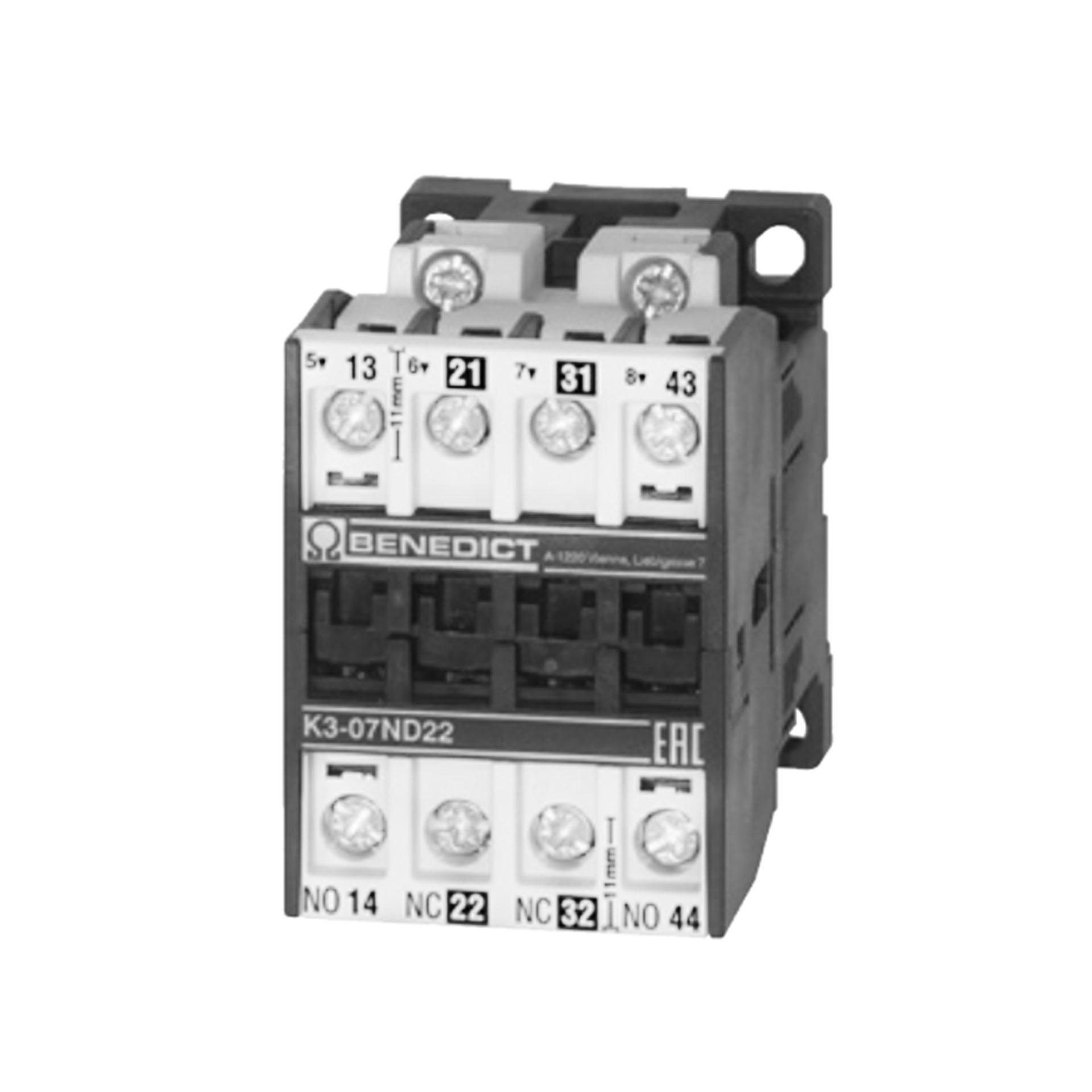 Power contactor 4-pole, 4NC, 80A AC1, K3-40A00-04 230V AC