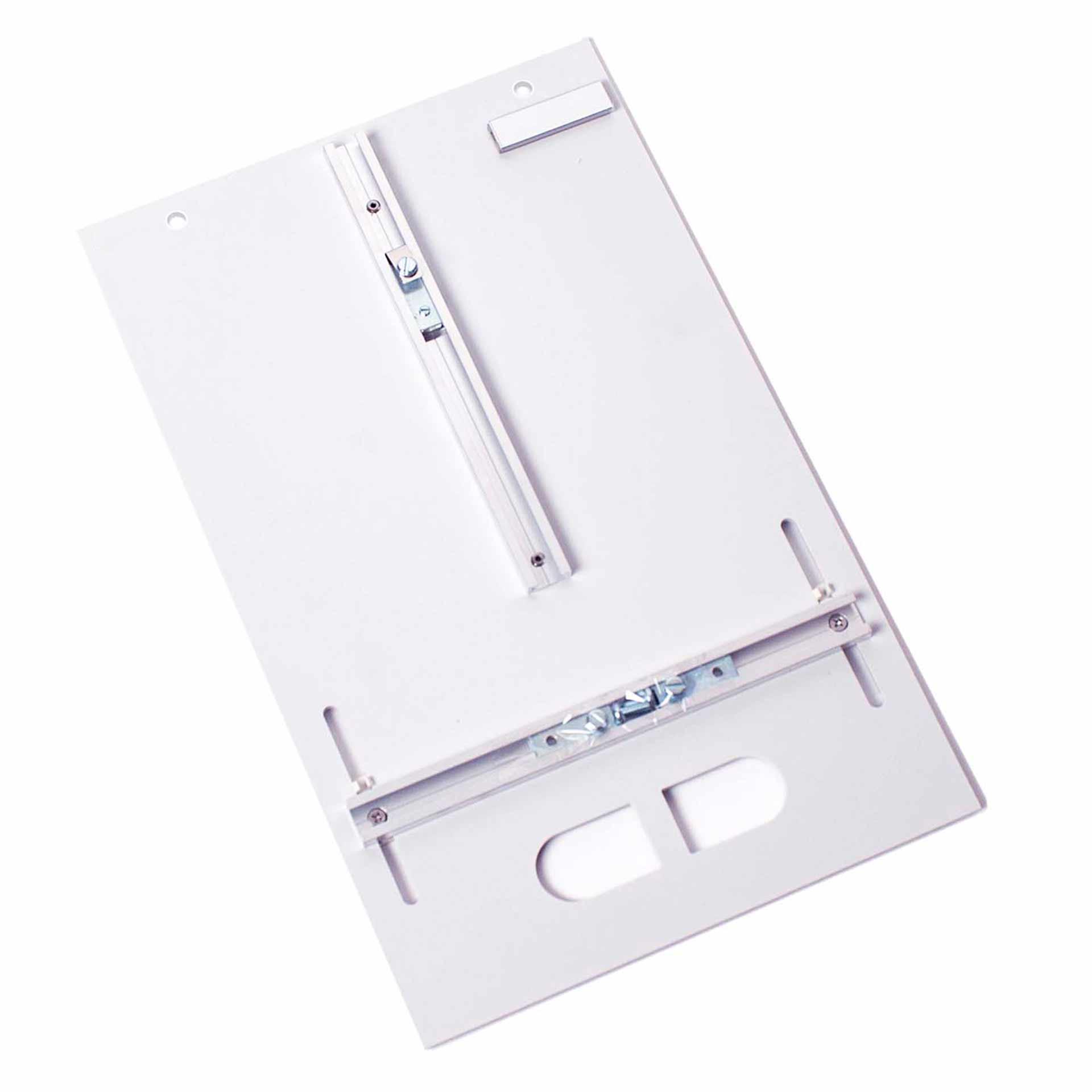Plaque compteur EWZ avec séparation, trous de fixation rond, 250x400mm, polystyrène 7035 gris clair