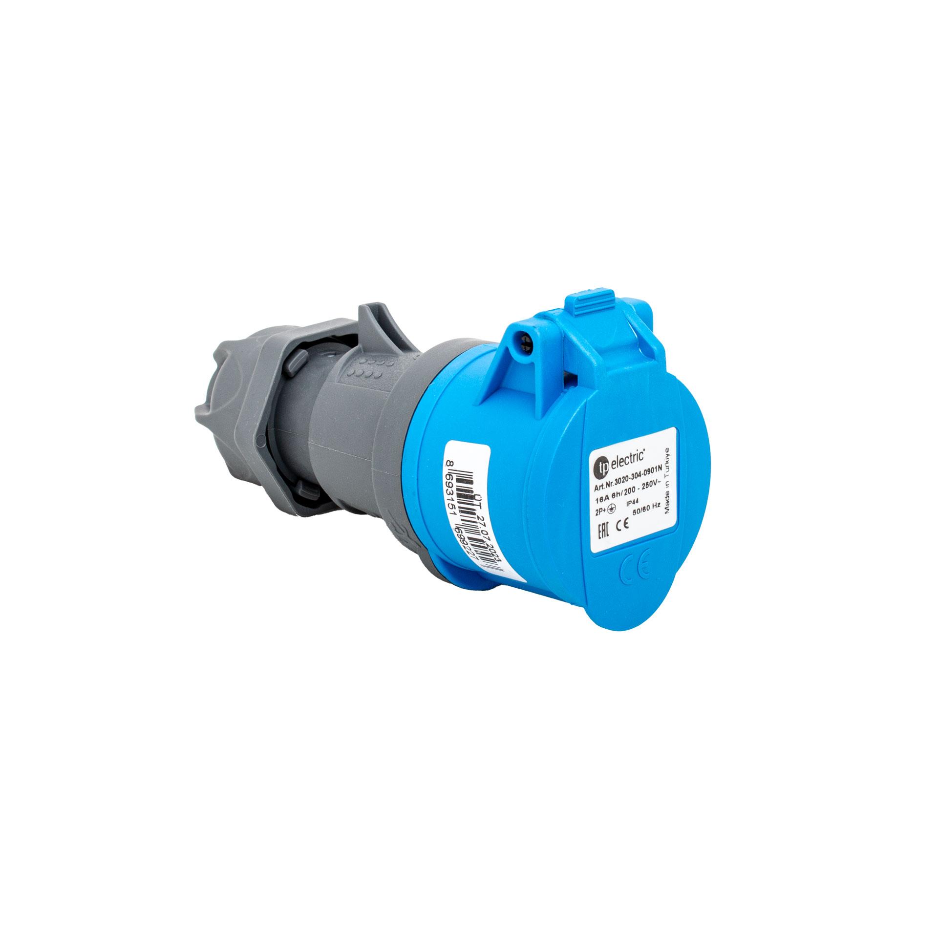 Attacco rapido CEE 16A 3P 6h, 1PNE 230V, contatti nichelati, sistema Quick Connect brevettato Attacco rapido CEE 16A 3P 6h, 1PNE 230V, contatti nichelati, sistema Quick Connect brevettato