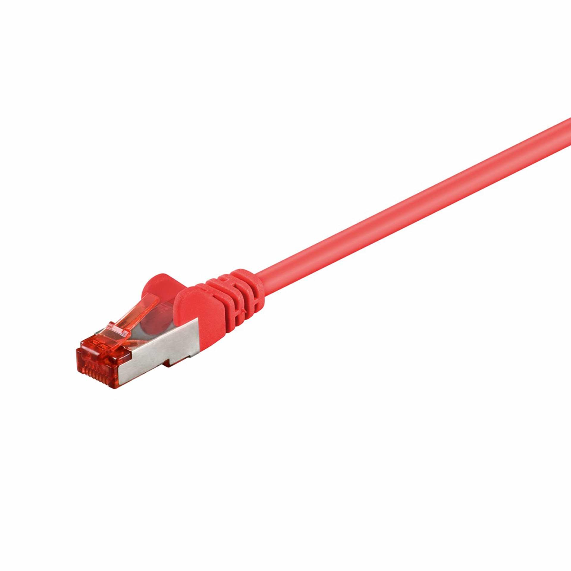 CAT 6 Patchkabel, S/FTP (PiMF), 1000mm, LSZH halogenfrei, rot