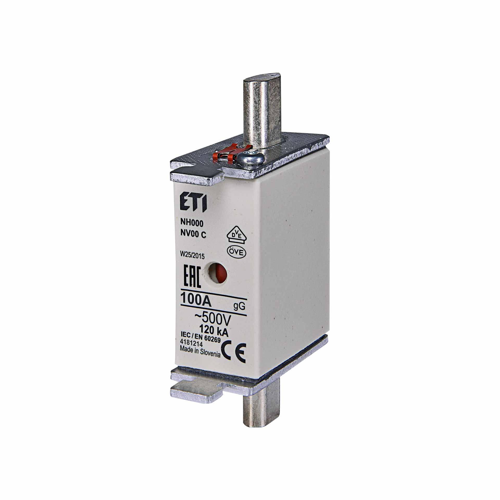 NH fuse size 000 100A, characteristic gL-gG 500V