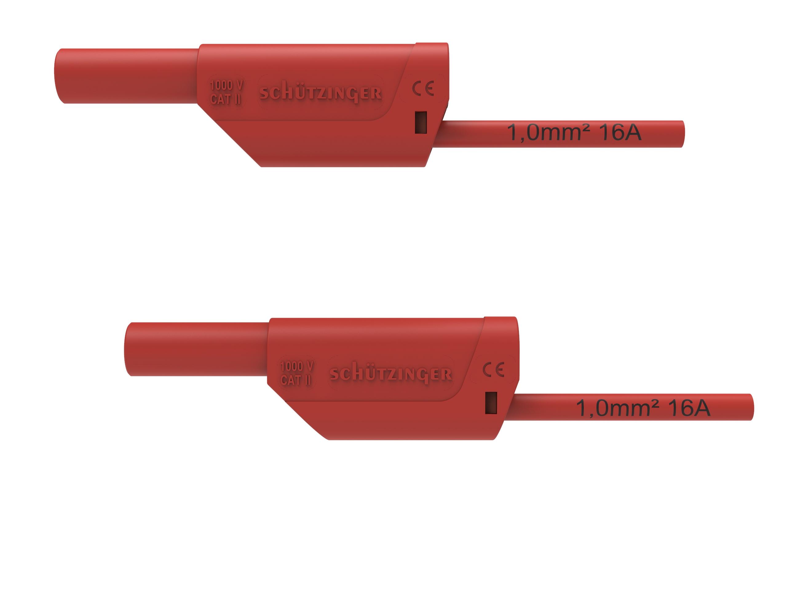 Cavo di collegamento di sicurezza ø 4 mm, 1 mm2, 1000 mm, rosso