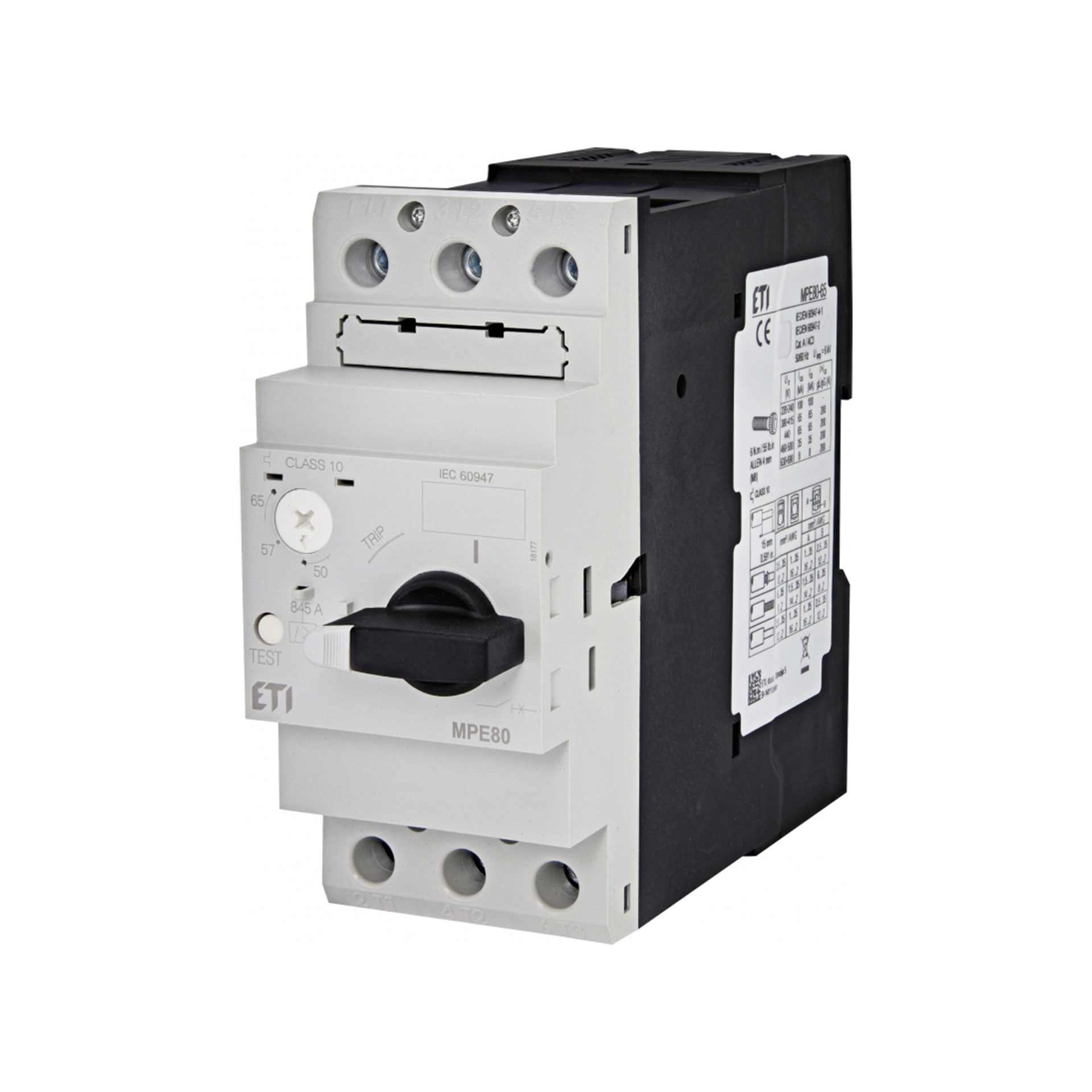 Interruttore di protezione motore MPE80 / 50 - 65A