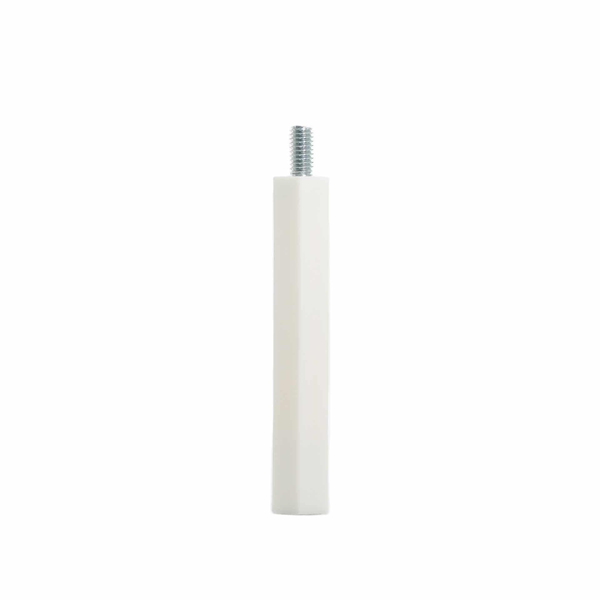 Bullone distanziatore isolato M6, bianco, 80 mm, filettatura esterna 12 mm