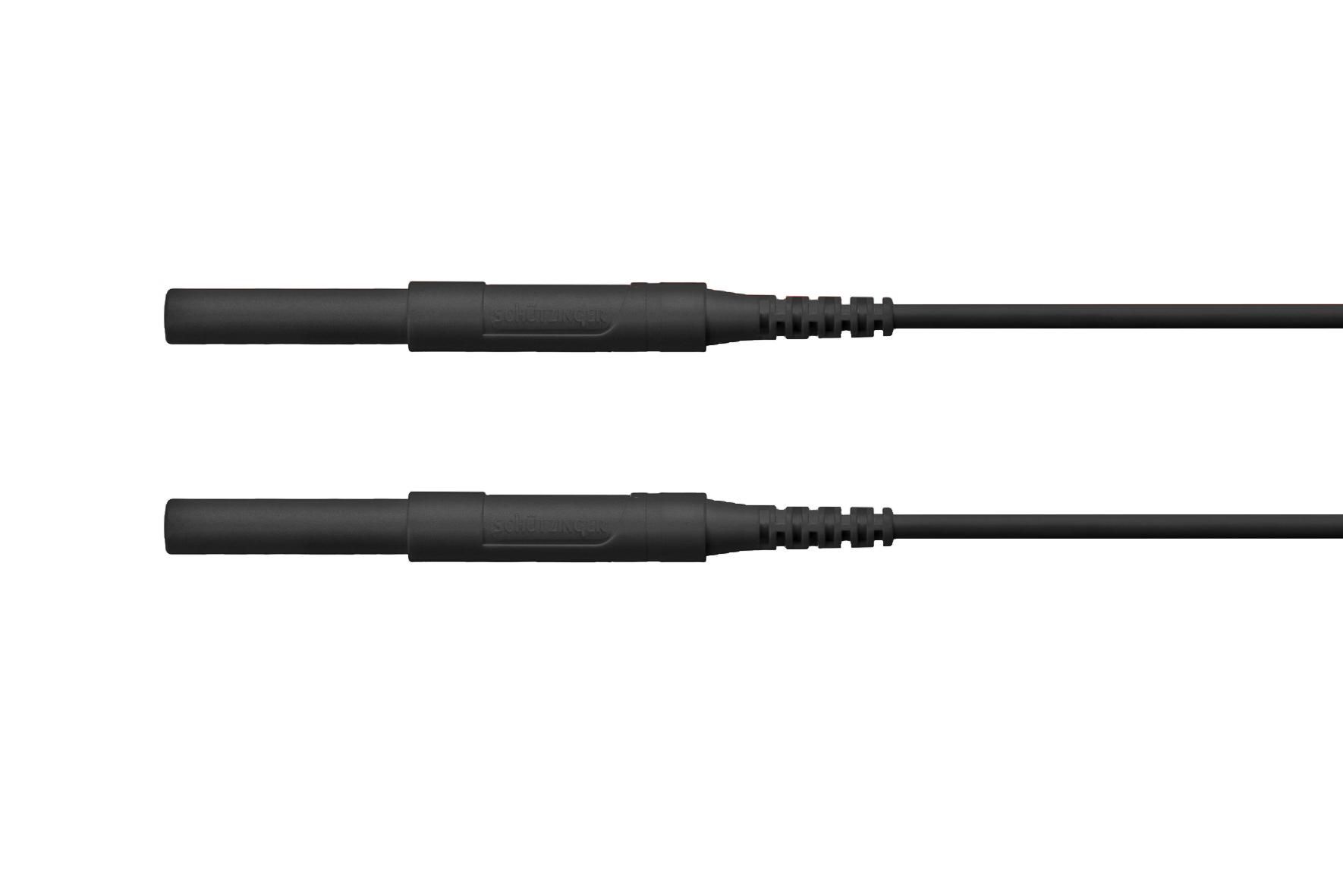 High-voltage safety test lead, socket ø 4mm, AWG16, 1000mm, black