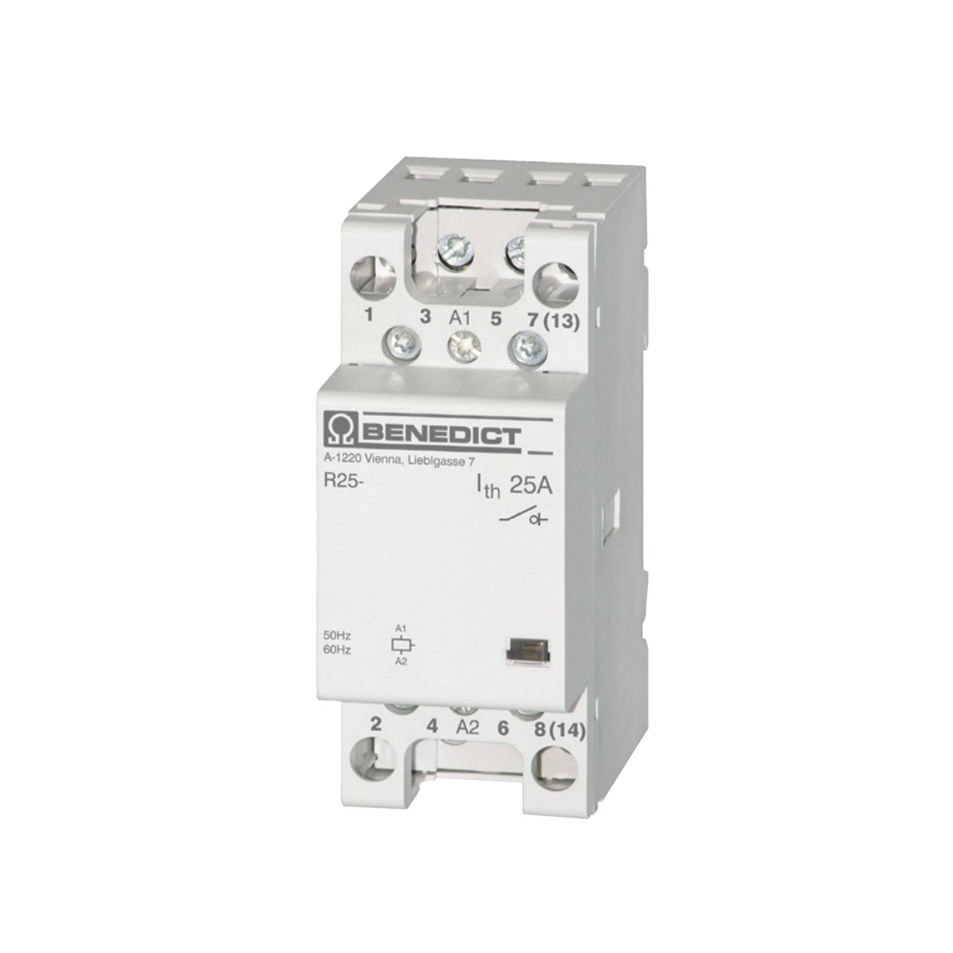 Installation contactor 4-pole, 4S, 25A AC1, R25-40 48V AC