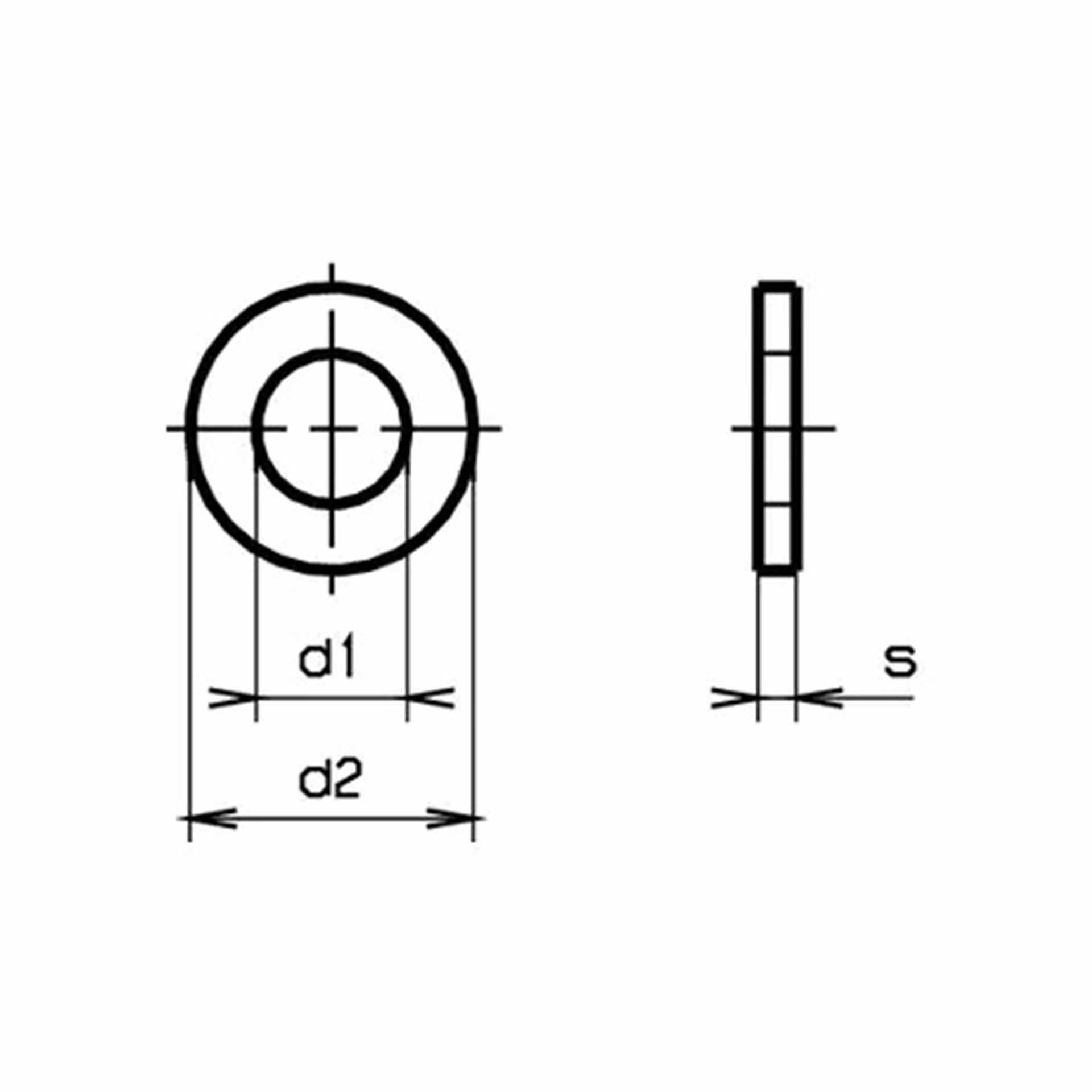 Rondelle in plastica M5 (5,3/15/1,2 mm) in poliammide, colore naturale Rondelle in plastica M5 (5,3/15/1,2 mm) in poliammide, colore naturale
