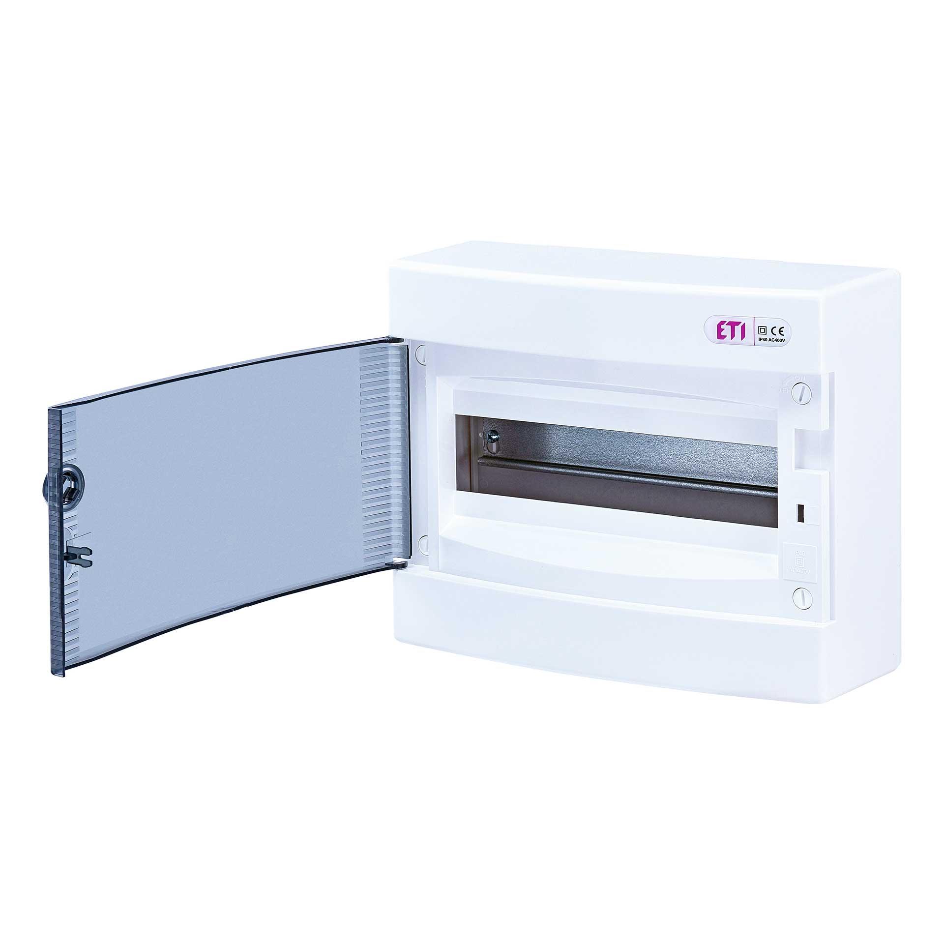 Distributore a parete con porta trasparente "ECT-12-PT", IP40, 1x12 moduli (12M)