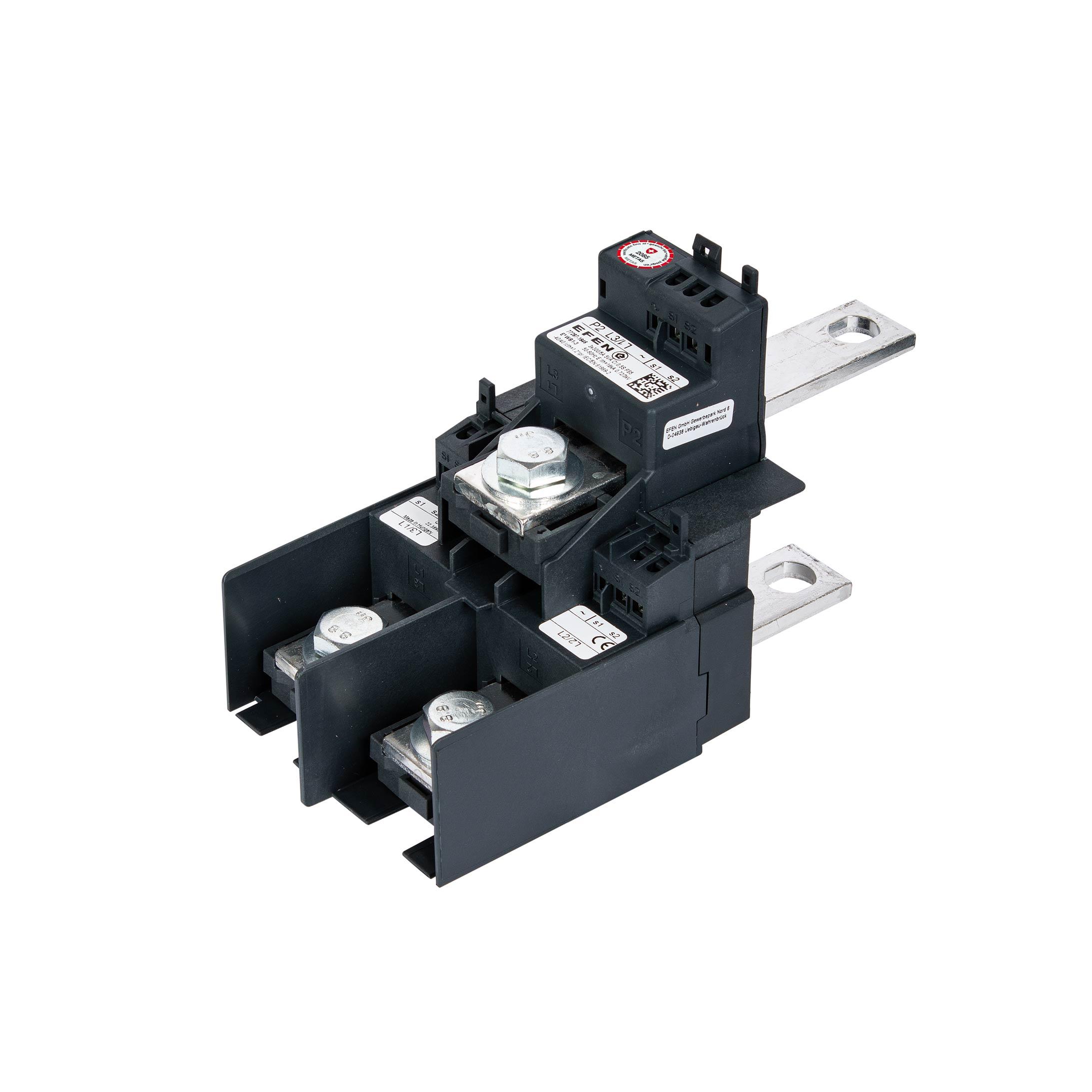 Geeichter Stromwandlerblock für NH-Sicherungslastschaltleisten, Gr.1-3, 600/5, 5.0VA, Klasse 0.5S