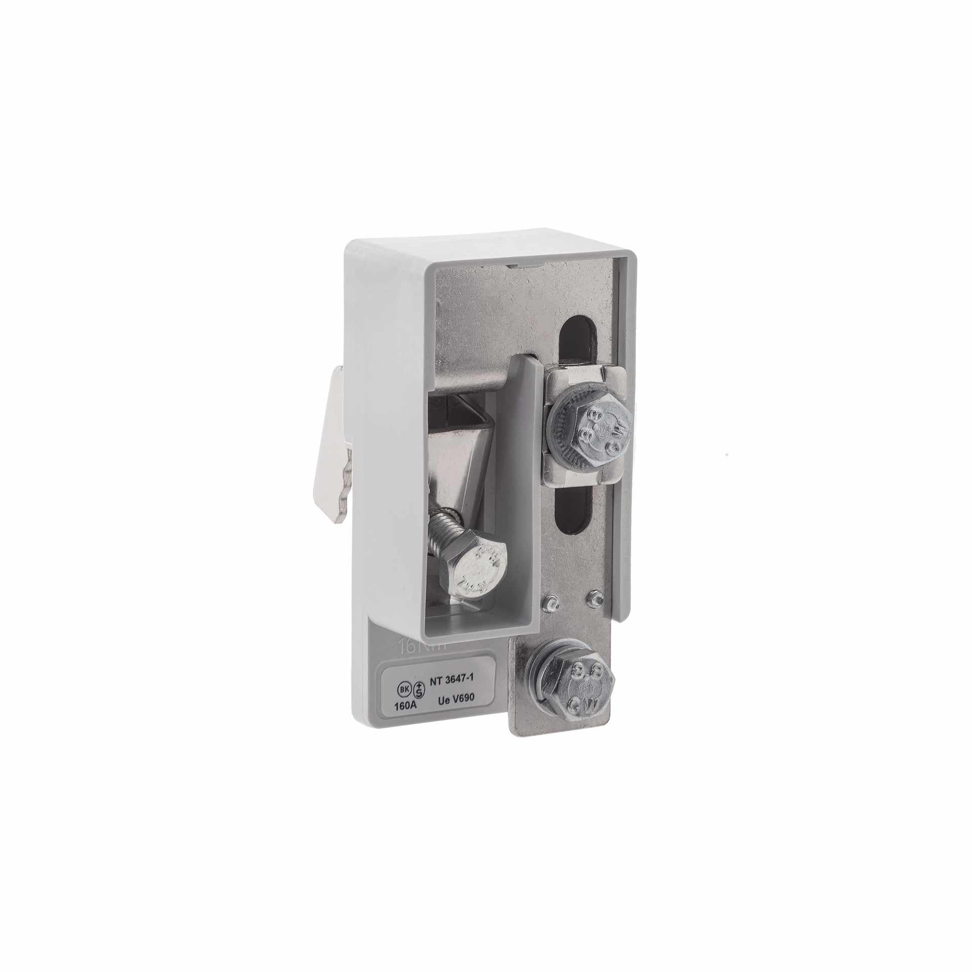 Isolatore del conduttore di neutro 160A, montaggio su rame piatto da 5 a max. 10mm