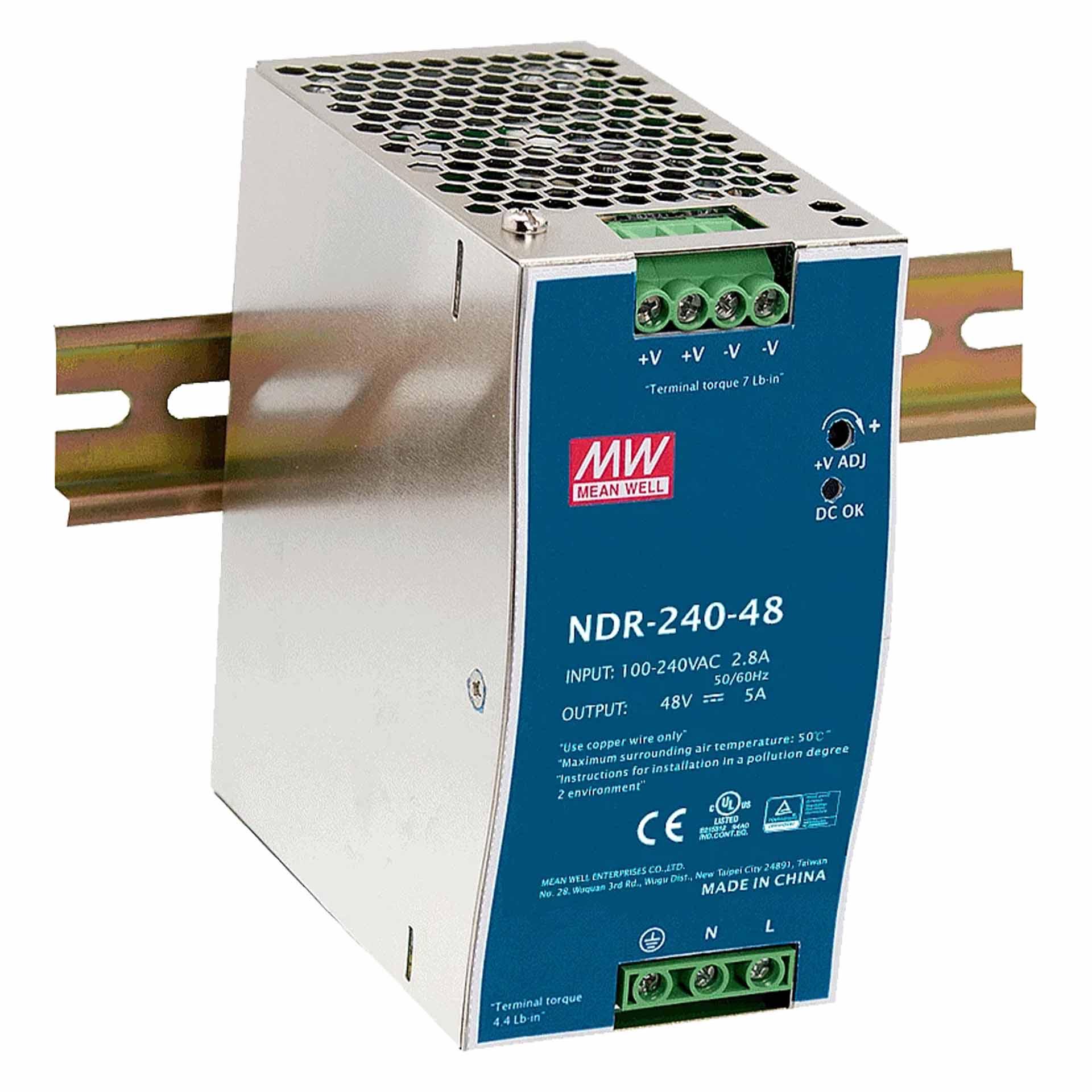 Alimentatore Mean Well NDR-240-48, 48V DC, 5A, 240W