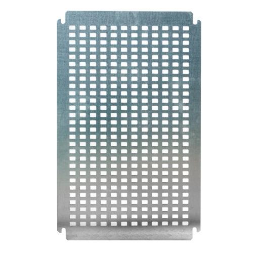 Piastra di montaggio con fori 14x9 mm, per armadio LxH 600x400 mm Piastra di montaggio con fori 14x9 mm, per armadio LxH 600x400 mm
