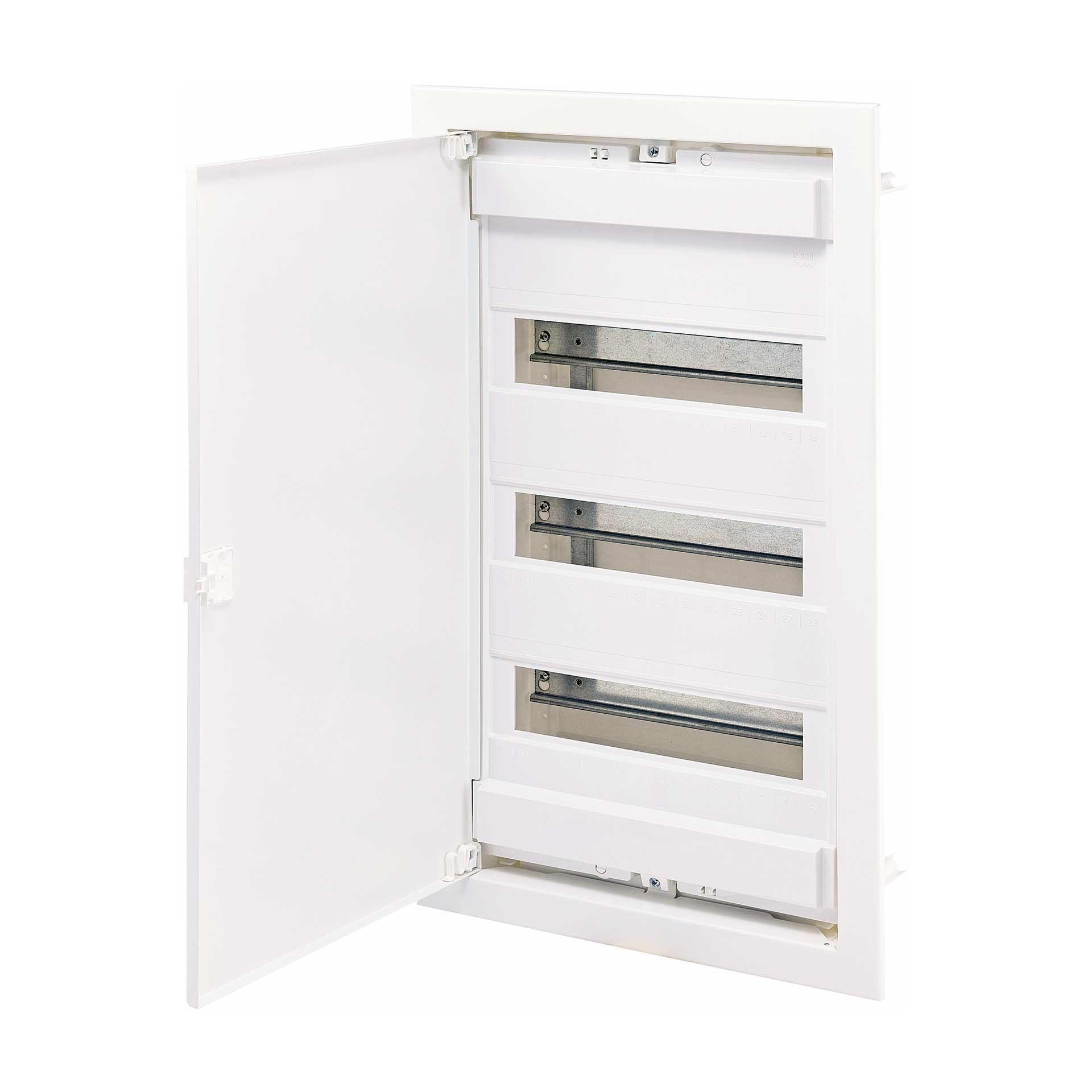 Distributore da incasso con porta in metallo bianco "ECG-42H", modulo 3x12 (36M+6M)