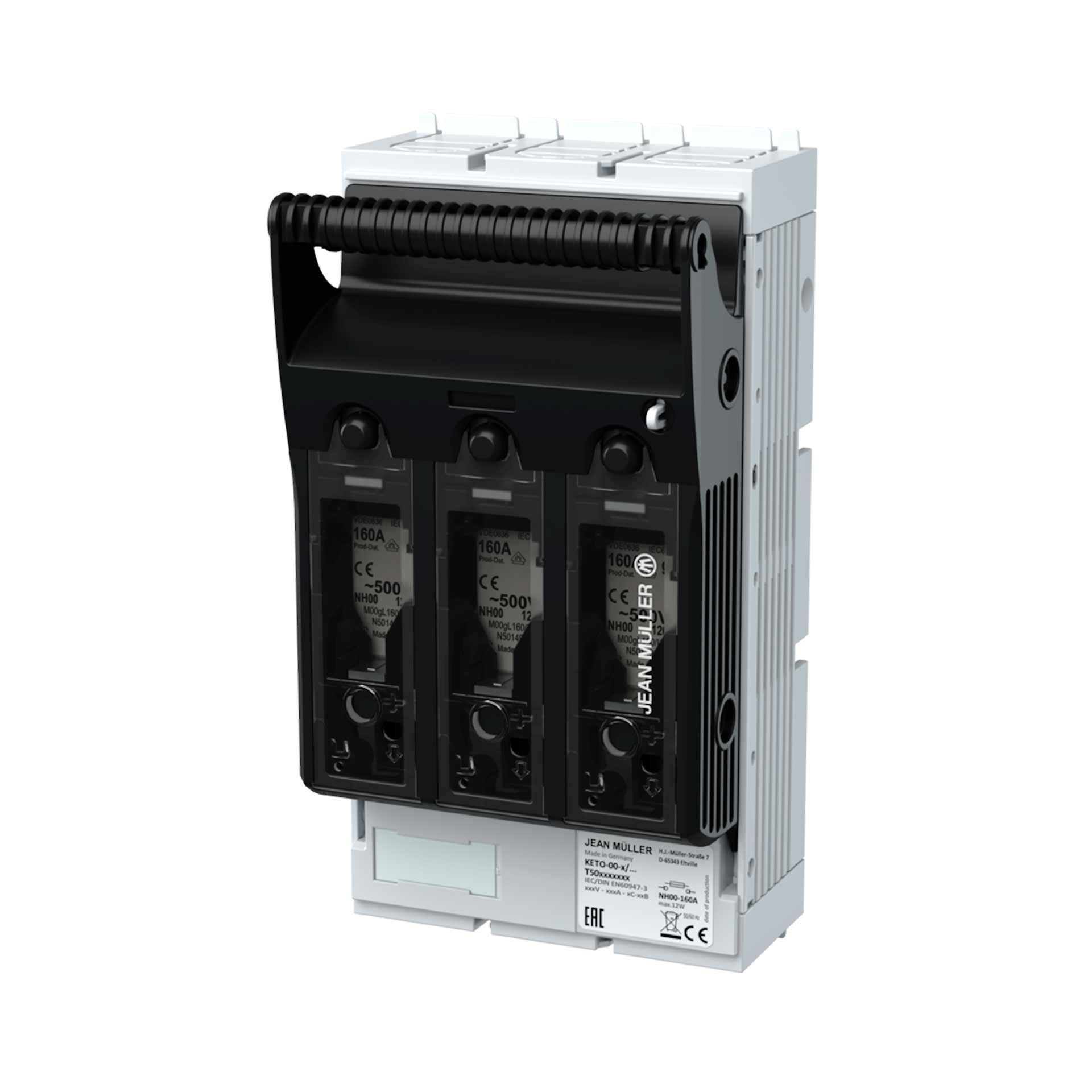 NH fuse switch-disconnector size 00, 3P, max. 160A, KETO-00-3/R95 (surface mounting) NH fuse switch-disconnector size 00, 3P, max. 160A, KETO-00-3/R95 (surface mounting)