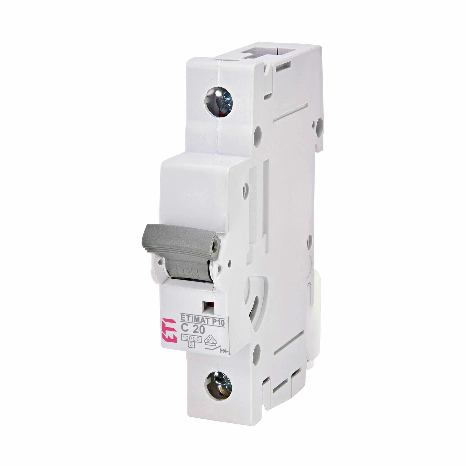 Interruttore automatico, ETIMAT P10, unipolare, caratteristica C / 20A, 10kA