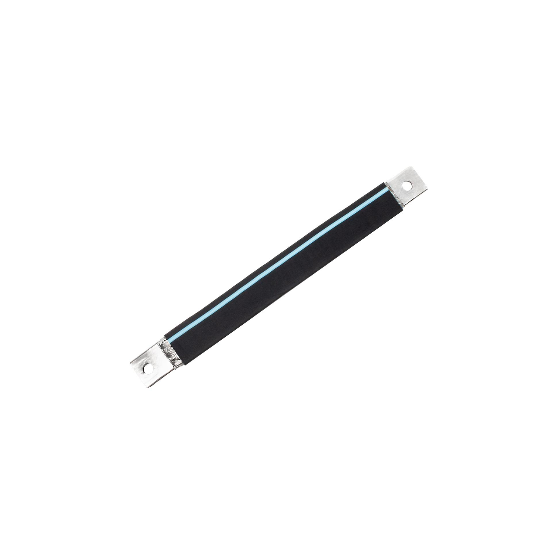 Isolierte Anschlusslasche aus Kupfergeflecht verzinnt "L:630mm" 240mm2, 630A, 2x M12, Halogenfrei