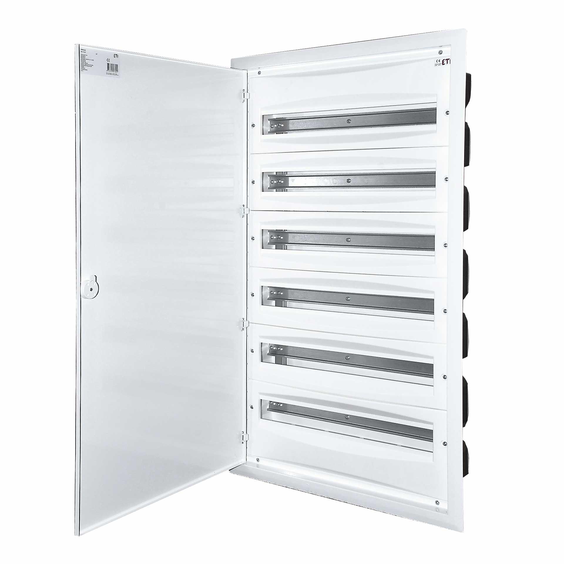 Quadro di distribuzione da incasso con porta metallica bianca "ERP 24-6", modulo 6x24 (24M+24M+24M+24M+24M+24M+24M) Quadro di distribuzione da incasso con porta metallica bianca "ERP 24-6", modulo 6x24 (24M+24M+24M+24M+24M+24M+24M)