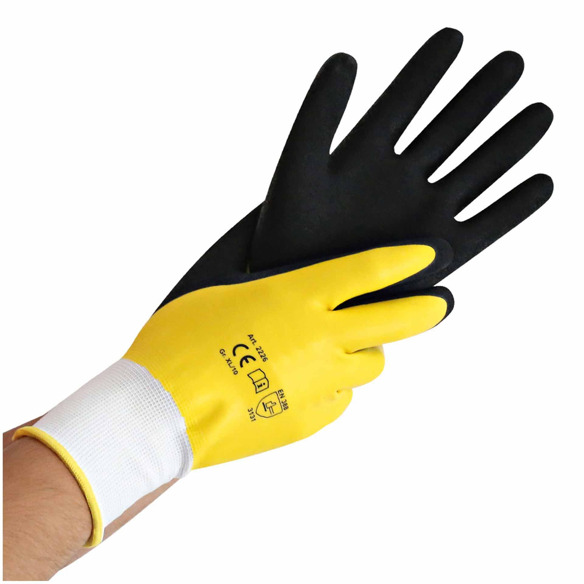 Guanti da lavoro "Wet Protect" S / 7 Giallo-nero 23cm