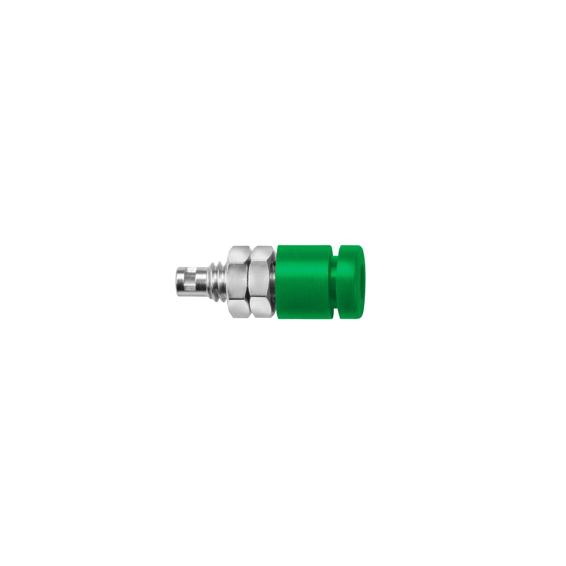 Presa incorporata ø 2mm, per installazione isolata, verde