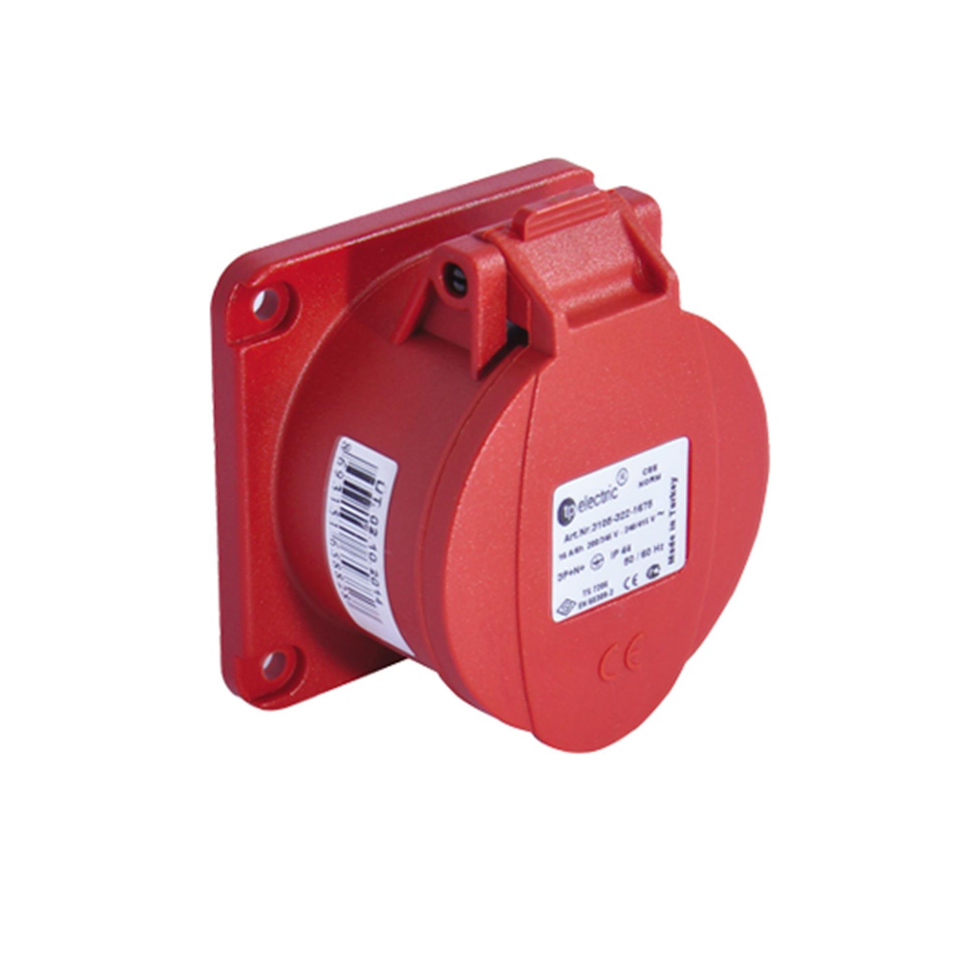 Presa rapida CEE 16A 5P 6h, 3PNE 400V, versione diritta, contatti nichelati, sistema QC Presa rapida CEE 16A 5P 6h, 3PNE 400V, versione diritta, contatti nichelati, sistema QC