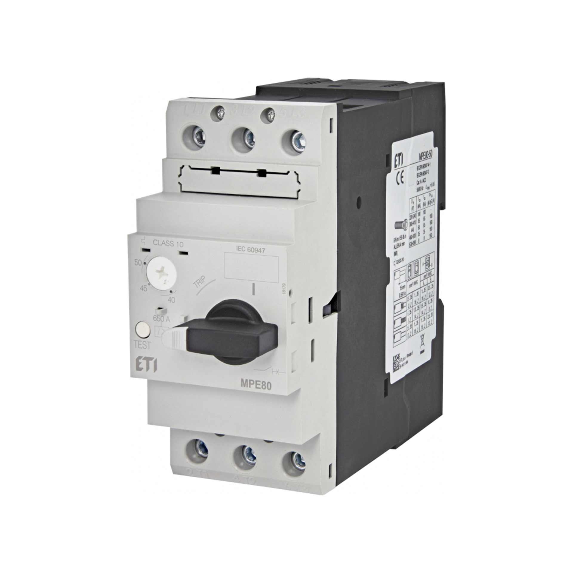 Interruttore di protezione motore MPE80 / 40 - 50A