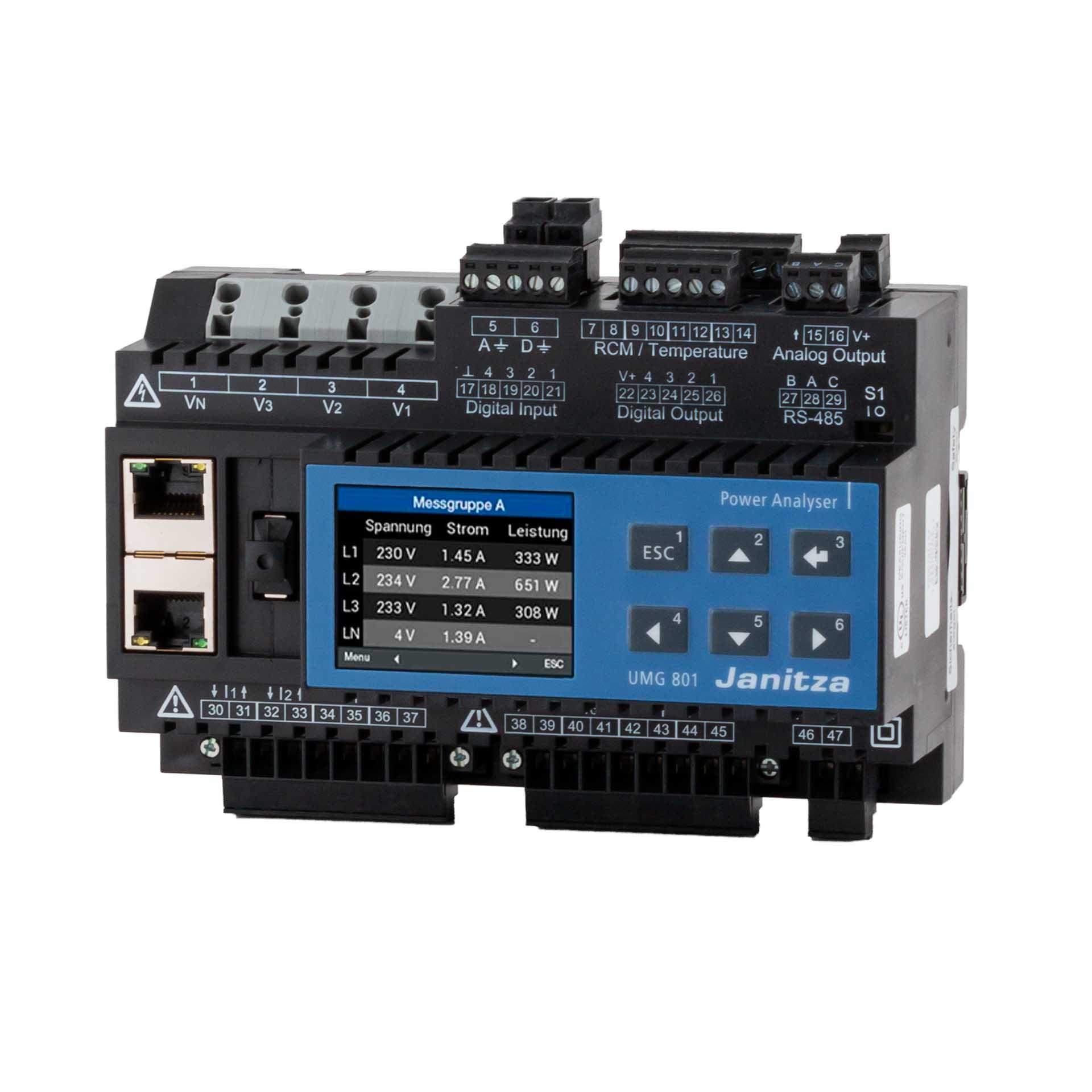 Janitza (ALL-IN-ONE) Analizzatore di rete modulare espandibile UMG 801