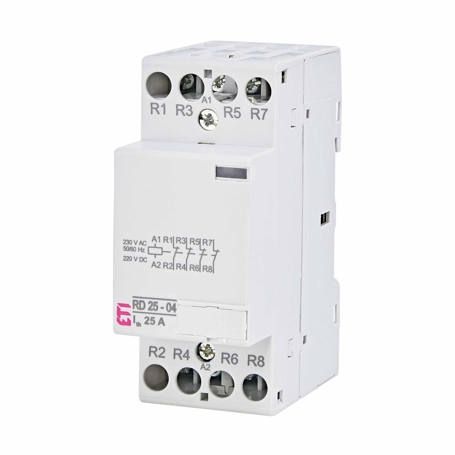 Contacteur 4 pôle, 25A, (AC1, 400V), RD25-04 230V AC/DC