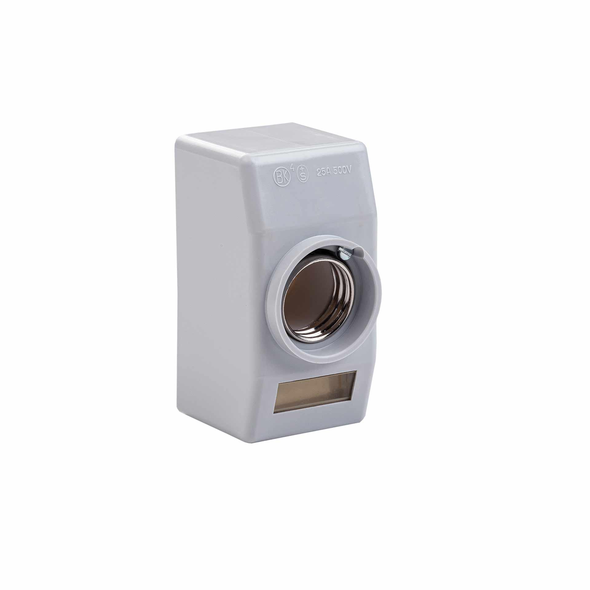Elemento fusibile esterno DII E27 1PN 25A (ULAB), anche per montaggio su guida DIN, incl. coperchio di protezione