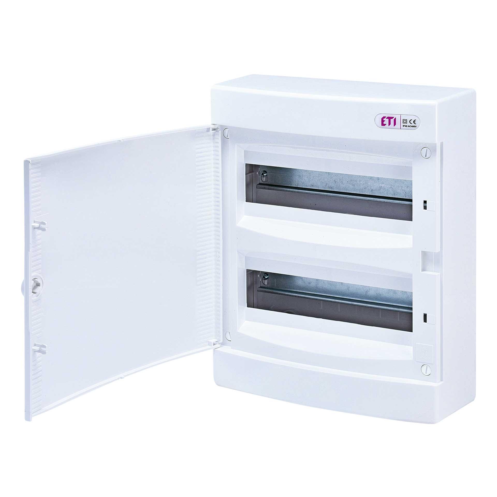 Quadro di distribuzione da esterno con porta bianca "ECT-24-PO", IP40, 2x12 moduli (24M)
