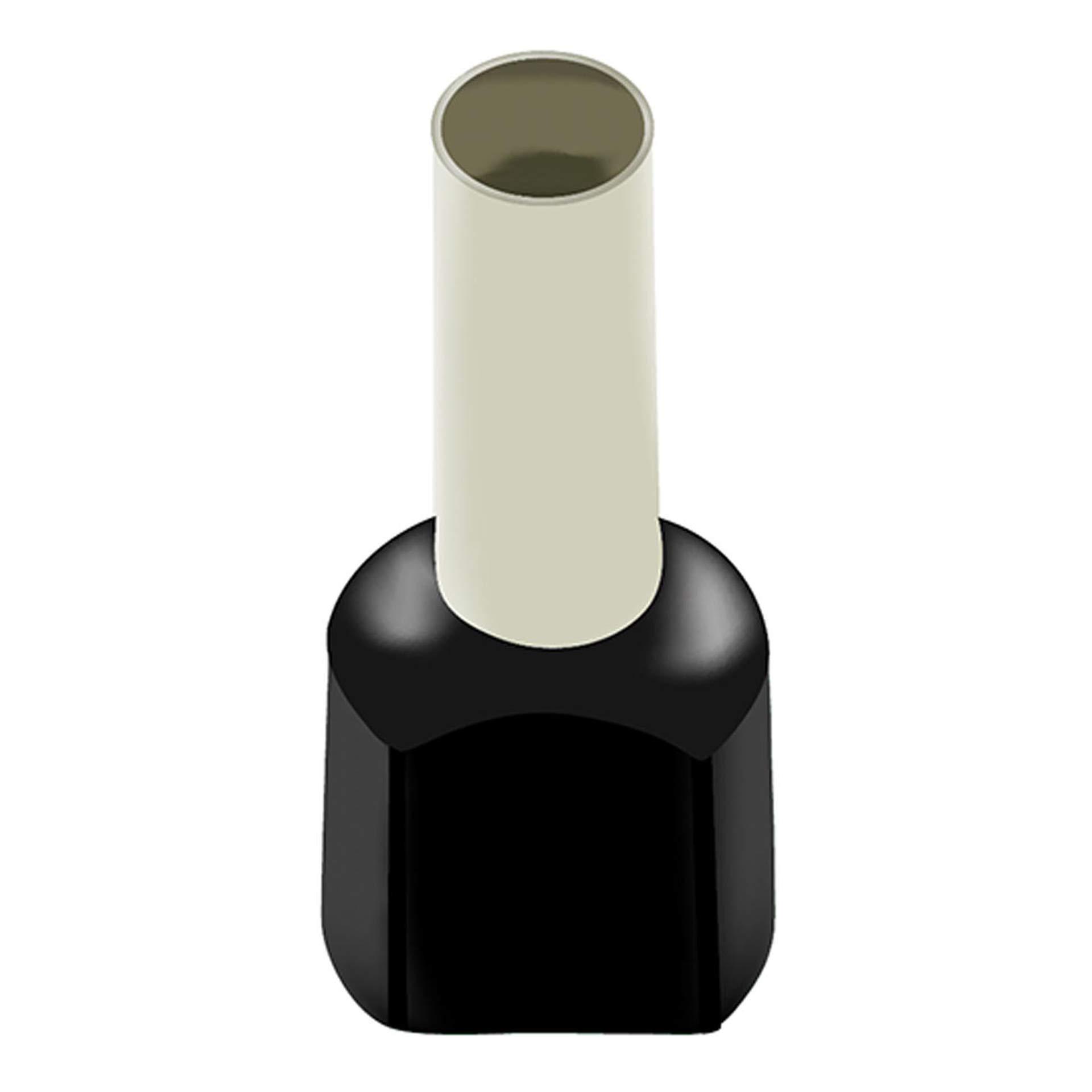 Ghiere gemelle (DIN e TE) nere / 2x 1,5 mm² / 8 mm, PU 500 pz.