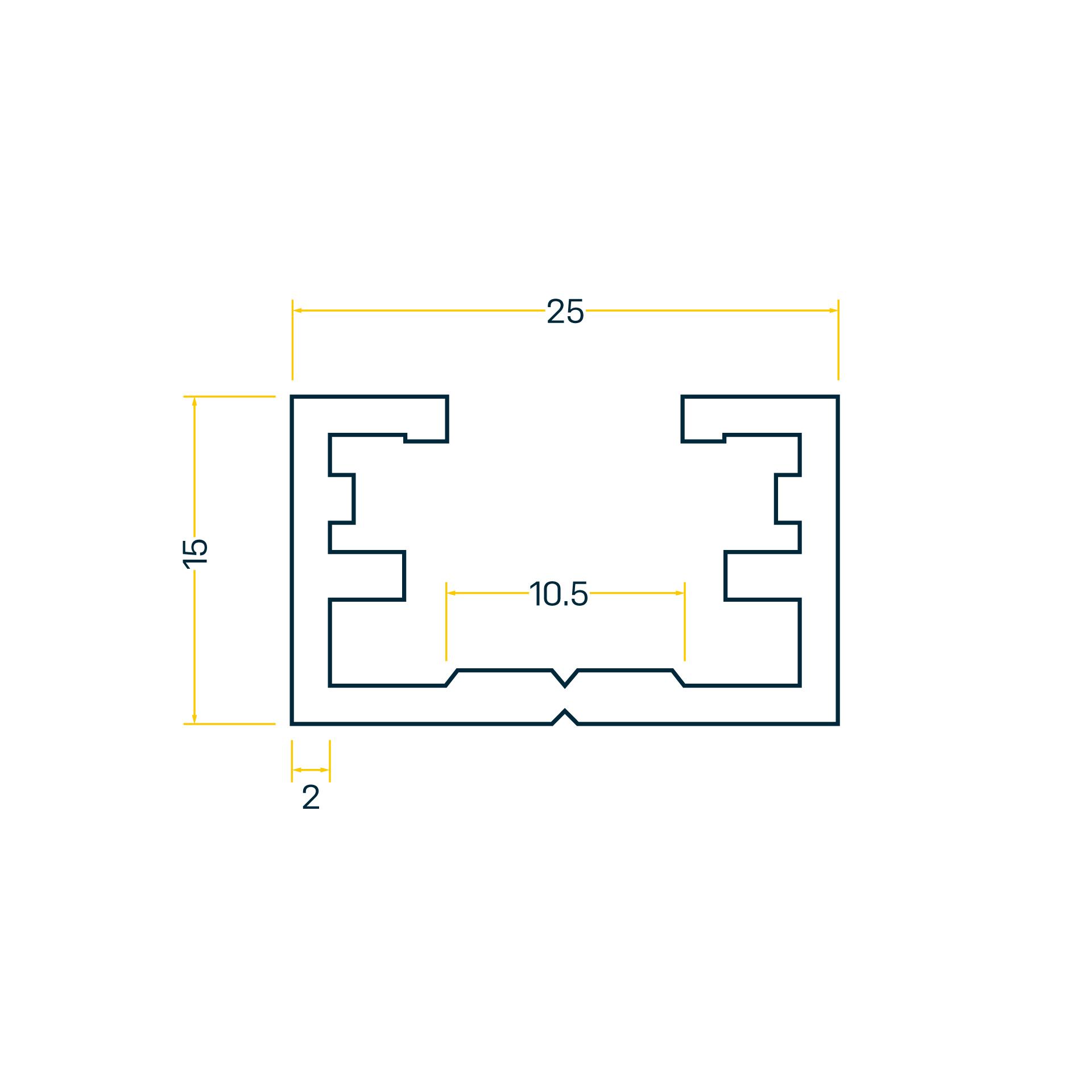 BS 25.0 Rail de fixation (gros) BS 25.0 Rail de fixation (gros)