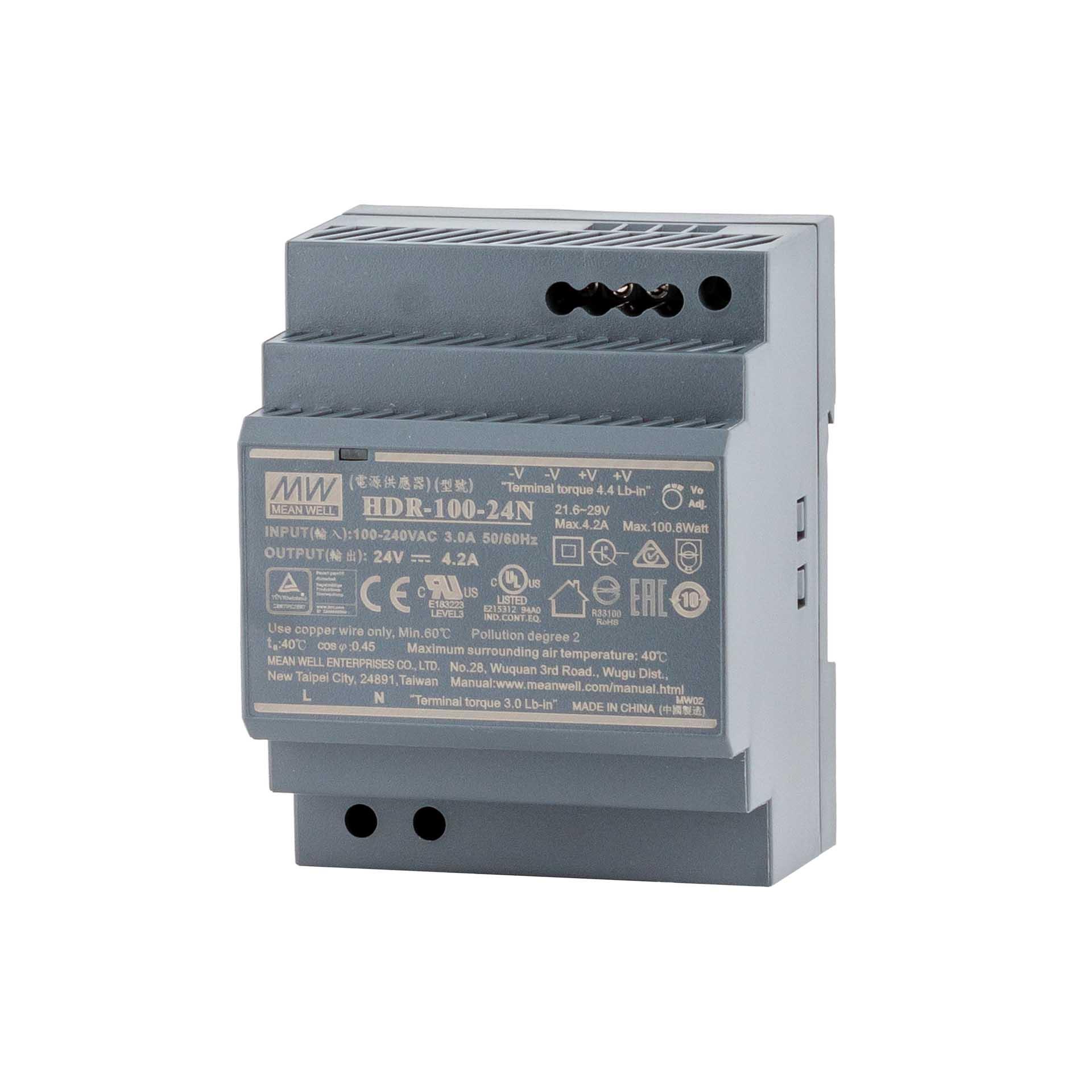 Alimentatore switching con struttura a gradini/automatica prim. 85-264 V, 50/60 Hz, sec. 24 V DC; 4,2A