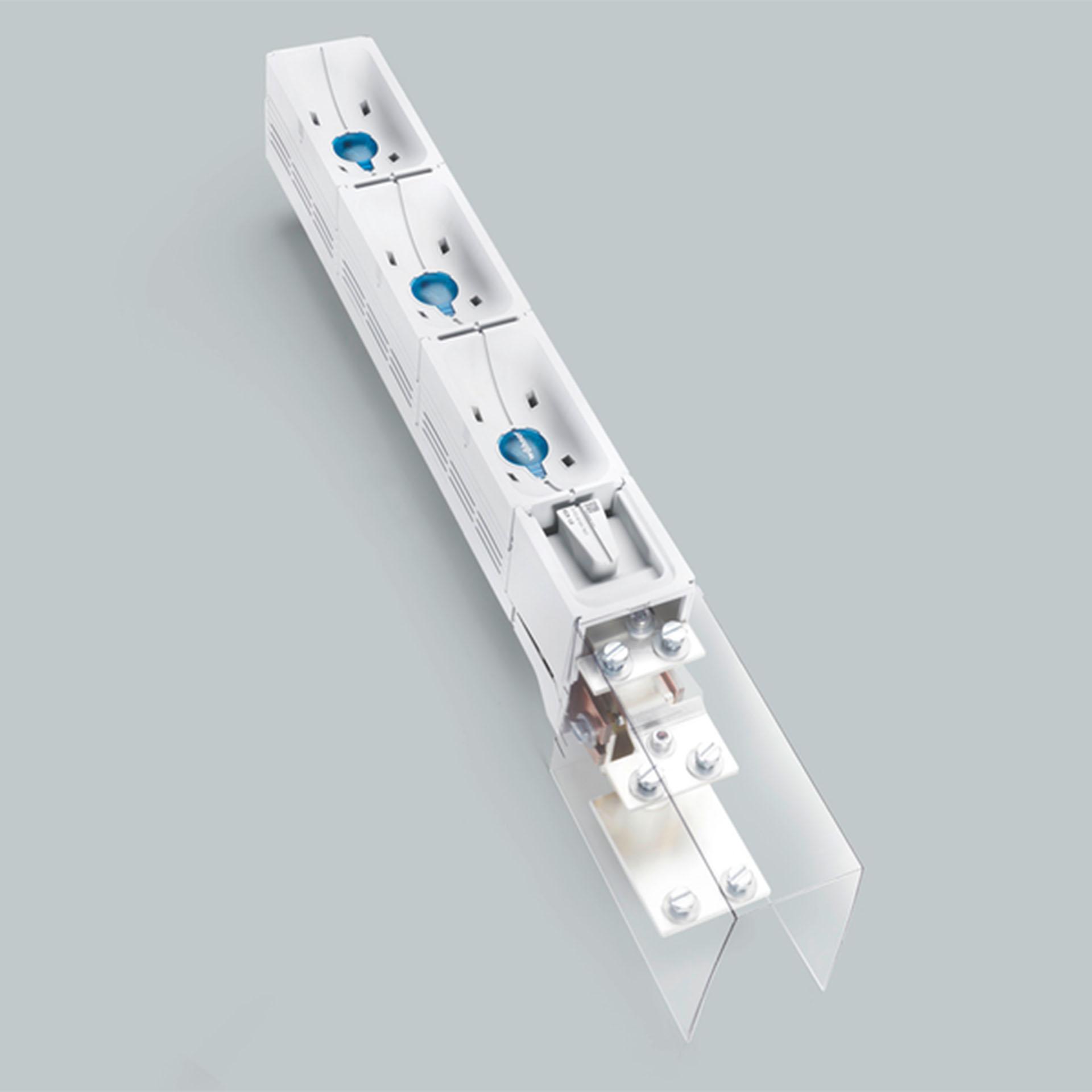 Anschlussleiste 1400A, 185mm, 3-polig, AOU-M12, 2xM12 (4x 240 mm²)